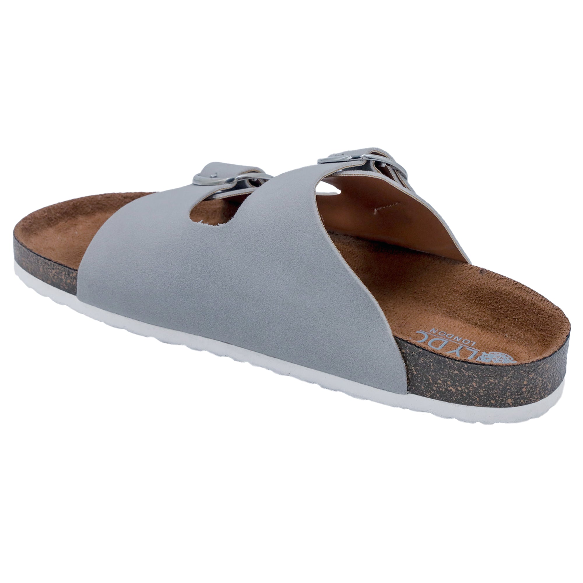 Grey Suede Flat Sandals for Women