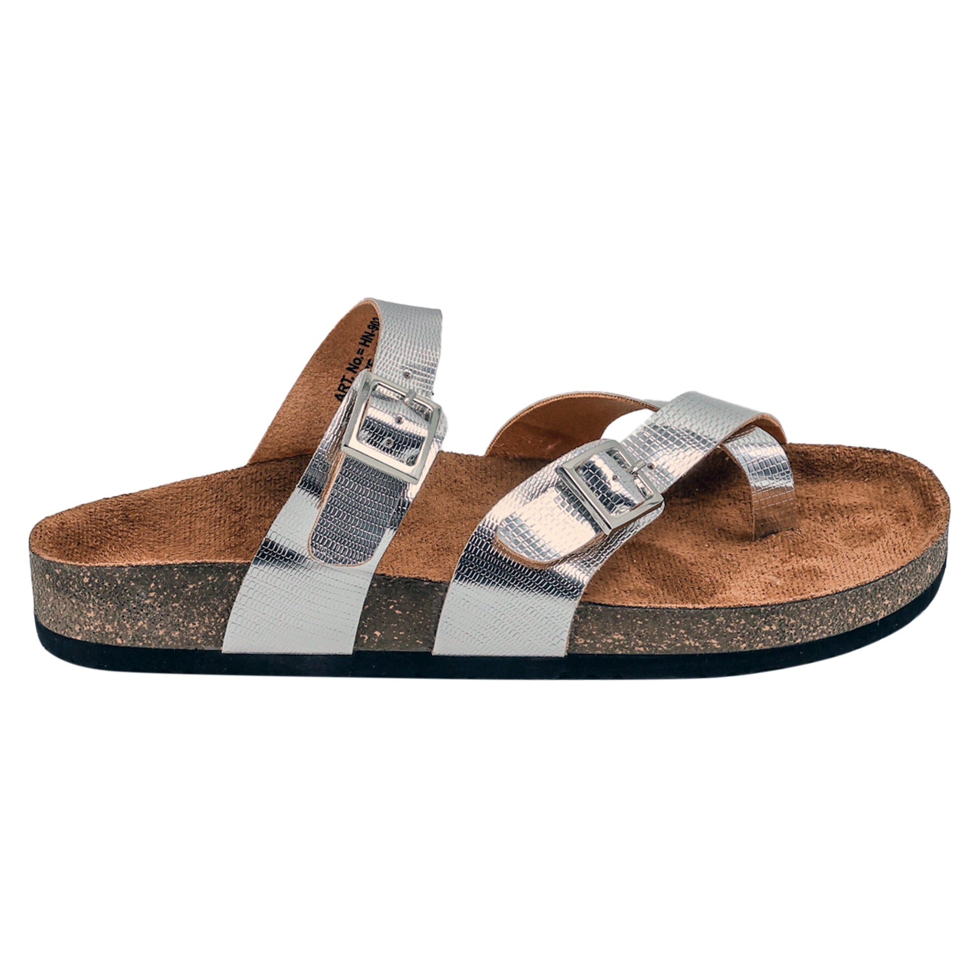 Silver L Grain Sandals for Women - Soho