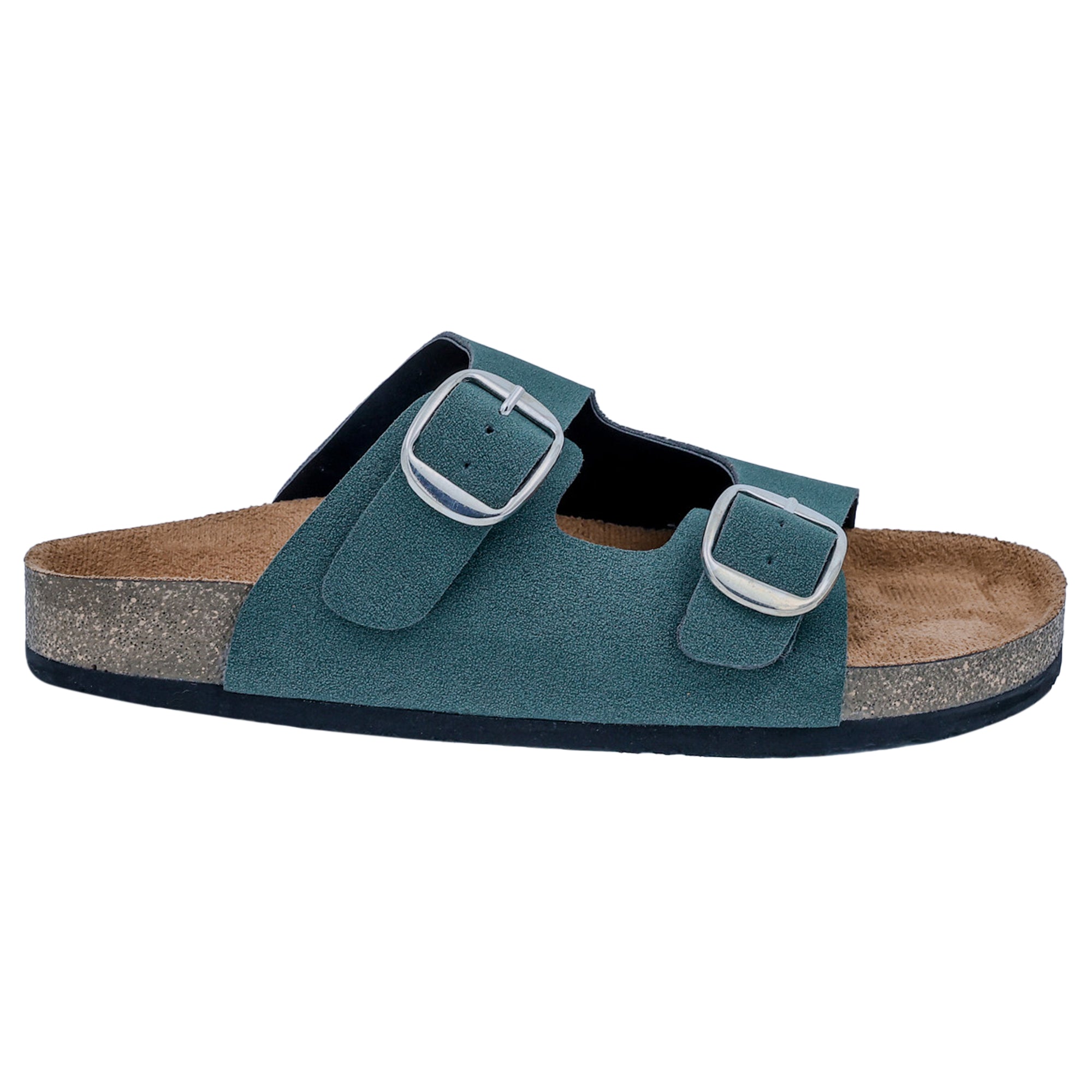 Olive Suede Women's Flat Sandals