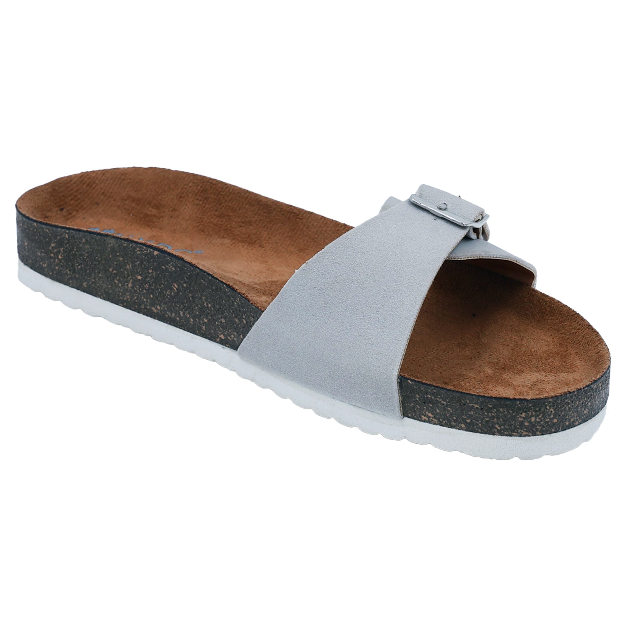 Grey Suede Sandals Women's Flat - Camden