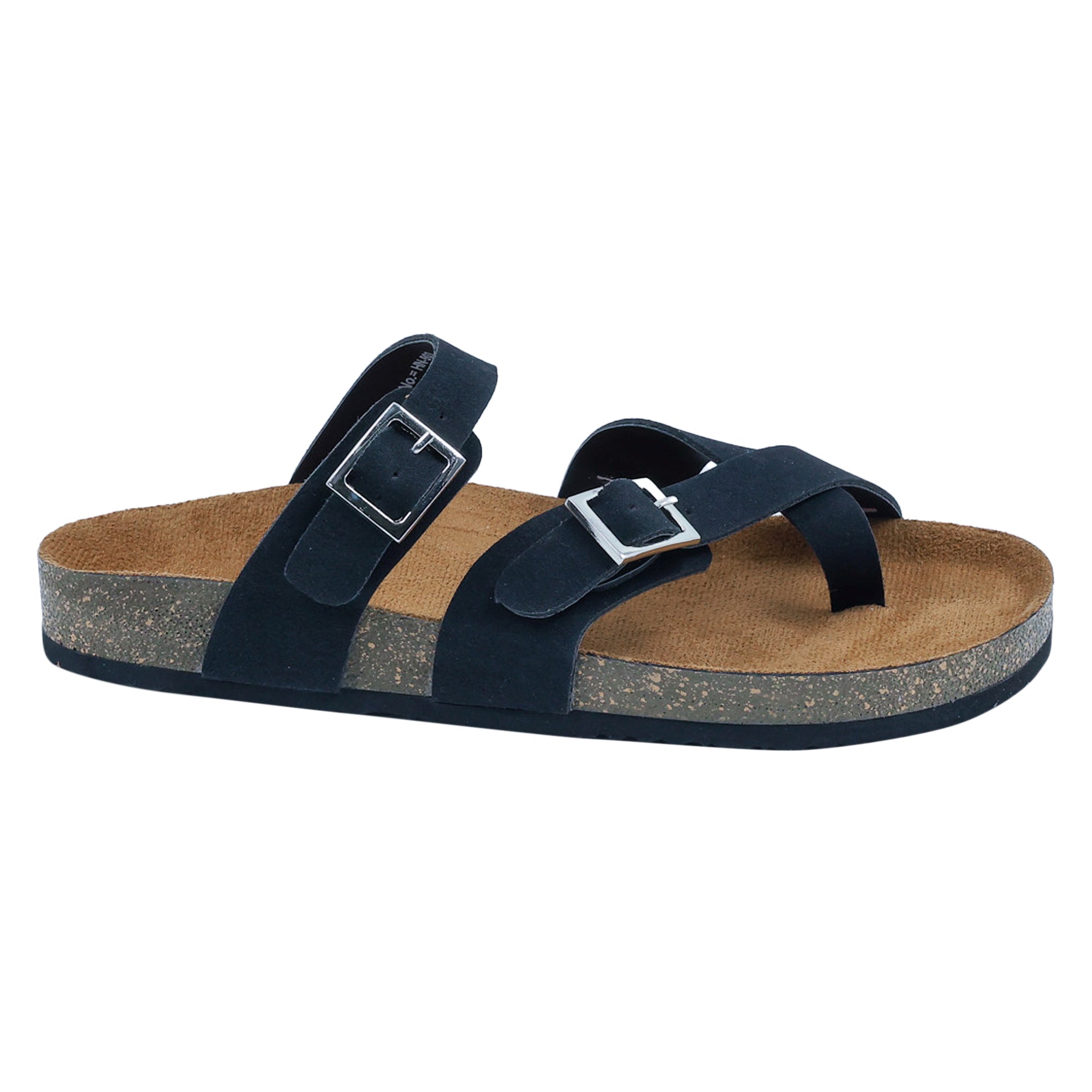 Black Suede Women's Flat Sandals - Soho
