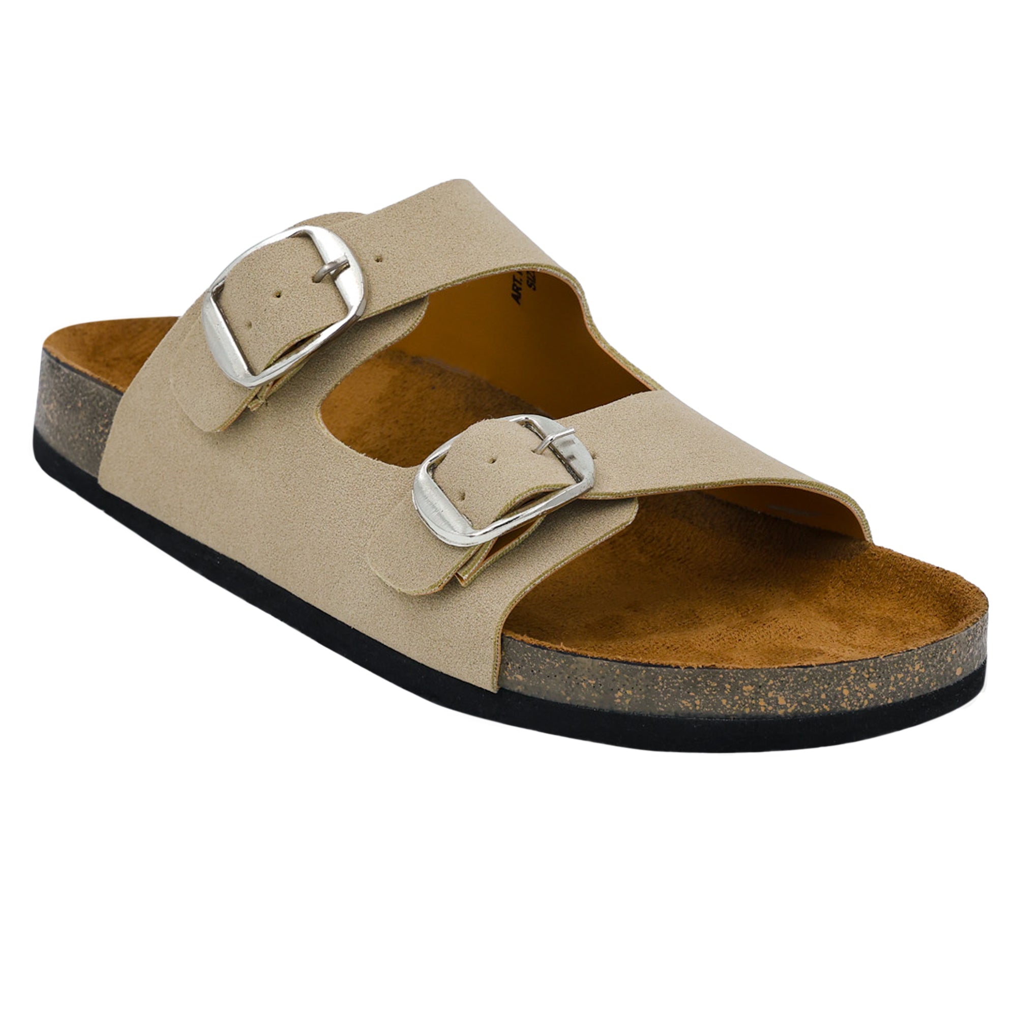 Women's Beige Suede Flat Sandals