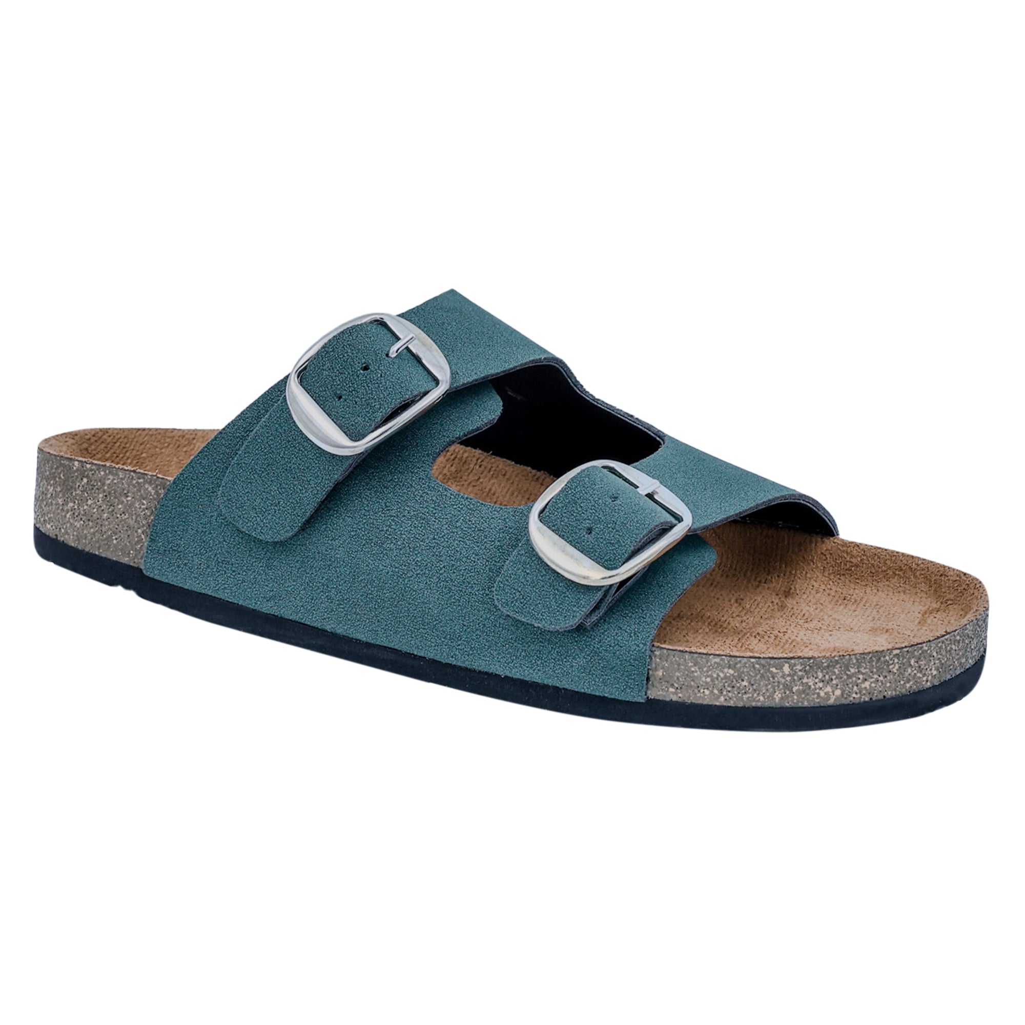 Olive Suede Women's Flat Sandals