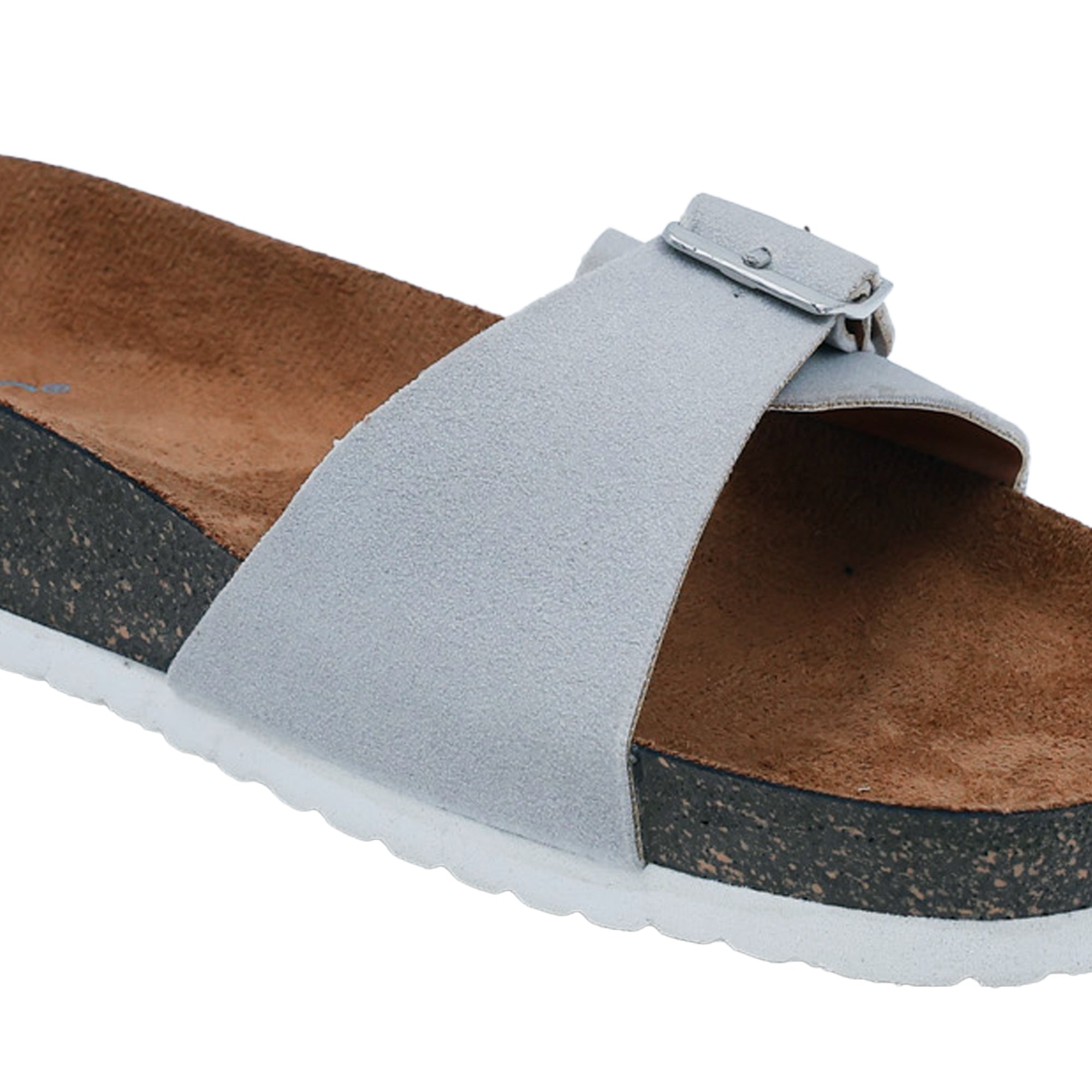 Grey Suede Sandals Women's Flat - Camden