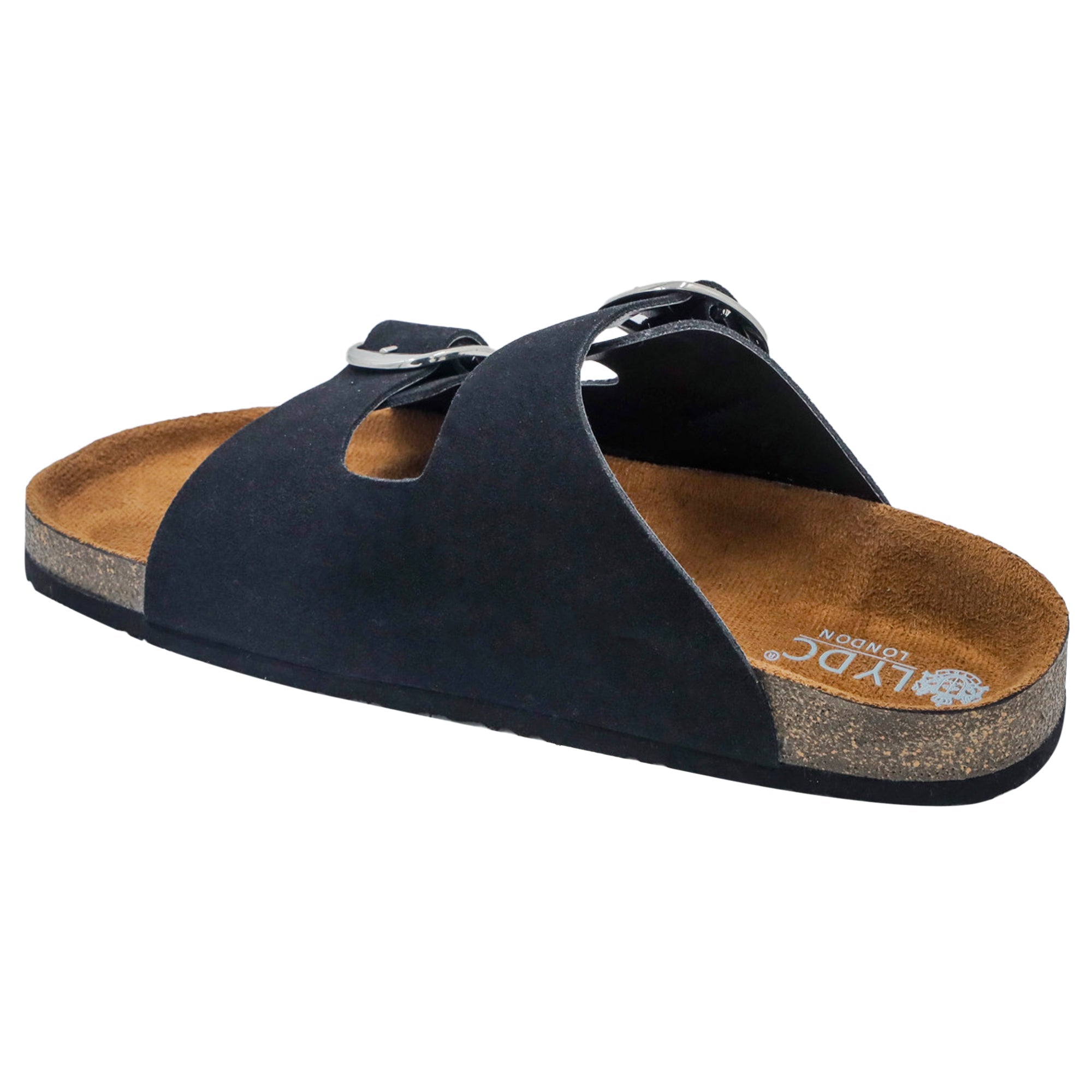 Black Suede Women's Flat Sandals