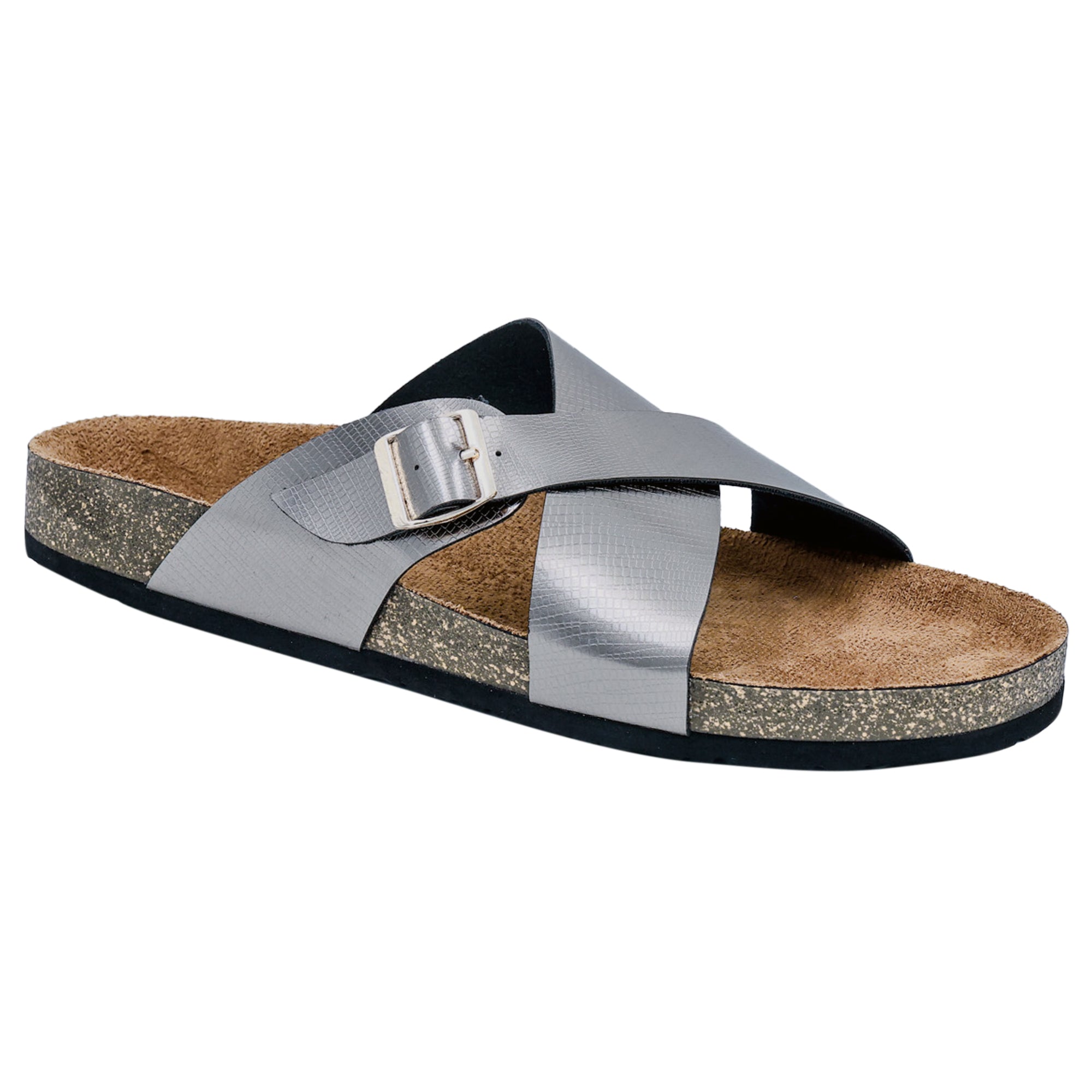 Gunmetal Women's Flat Sandal