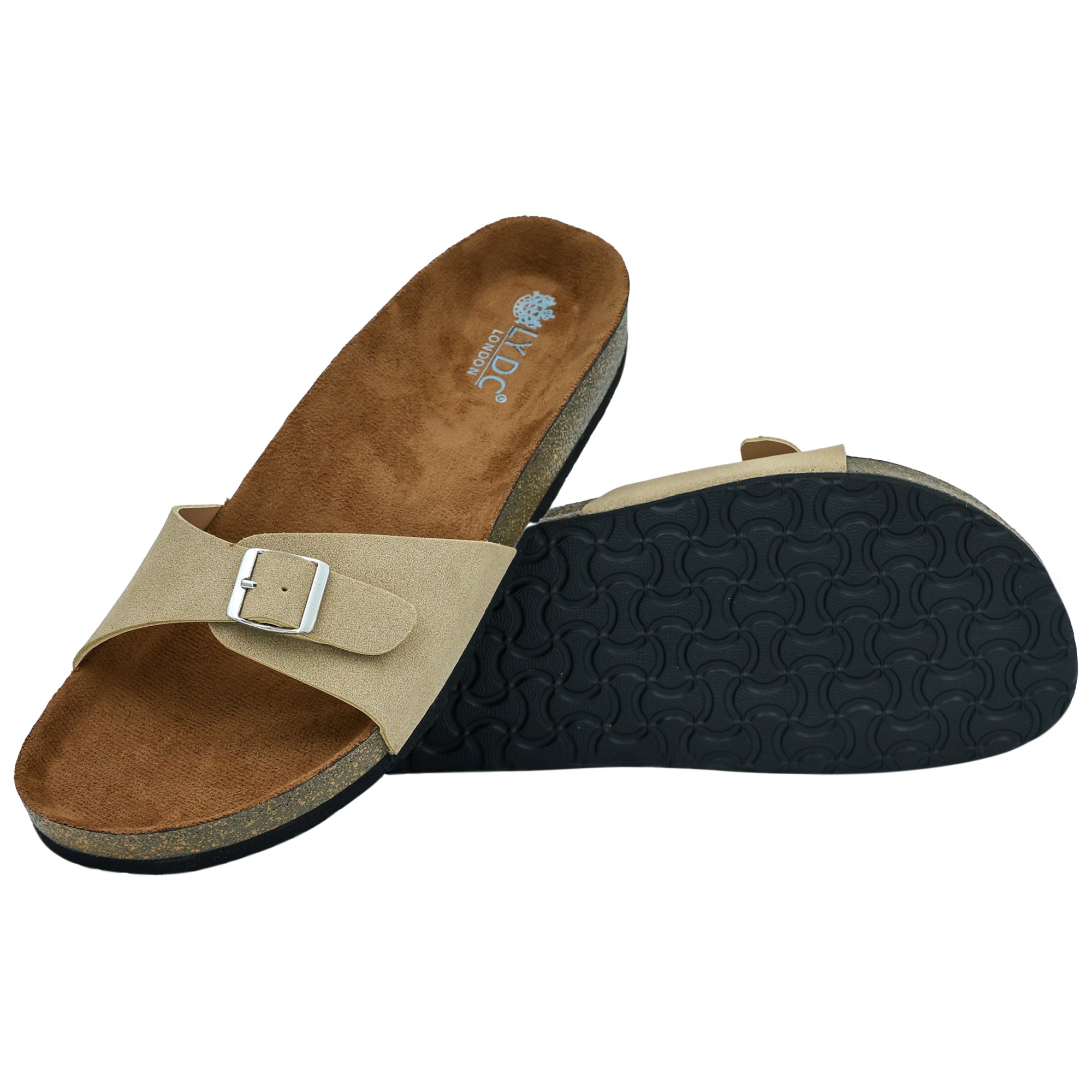 Beige Suede Flat Sandals for Women - Camden
