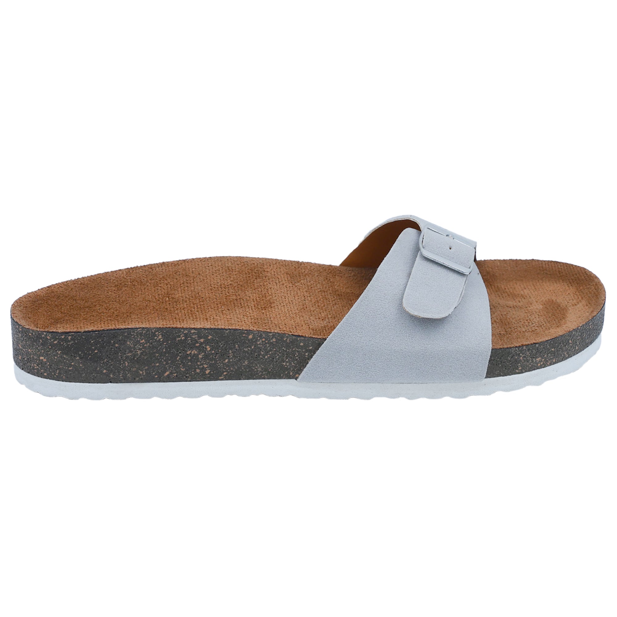 Grey Suede Sandals Women's Flat - Camden