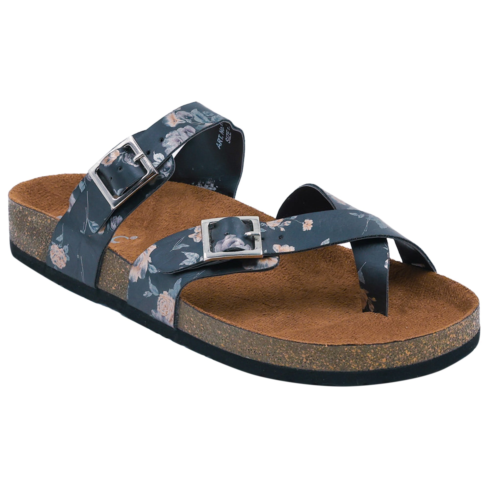 Black Flower Sandals for Women - Soho