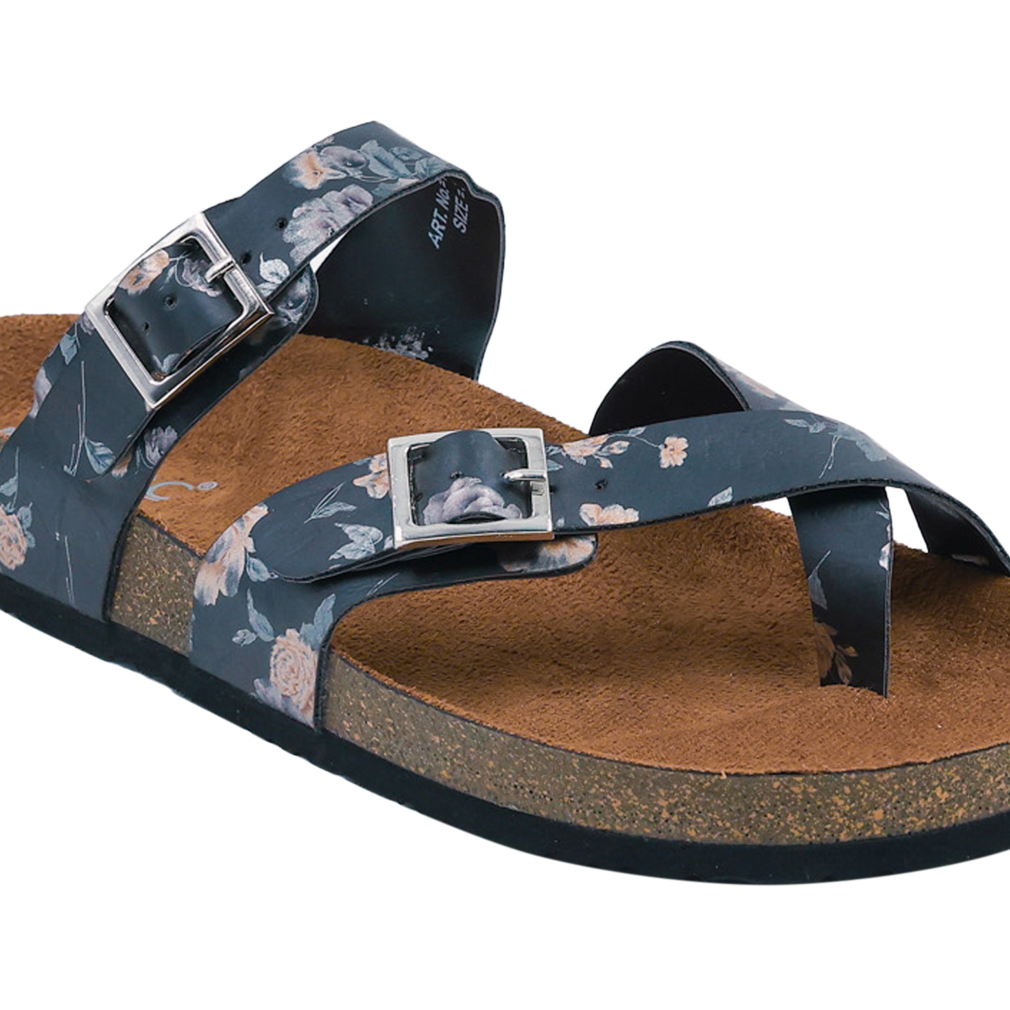 Black Flower Sandals for Women - Soho