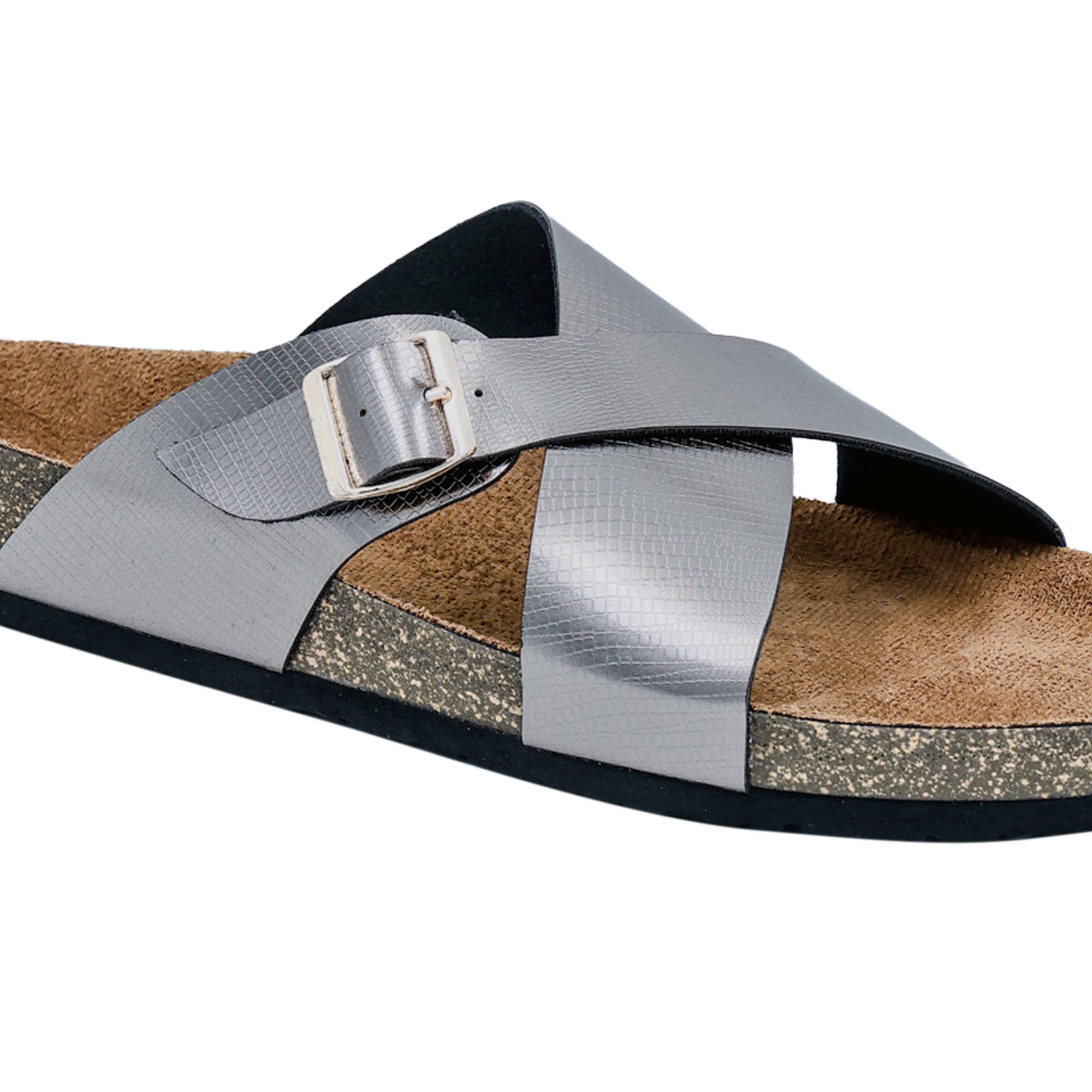 Gunmetal Women's Flat Sandal