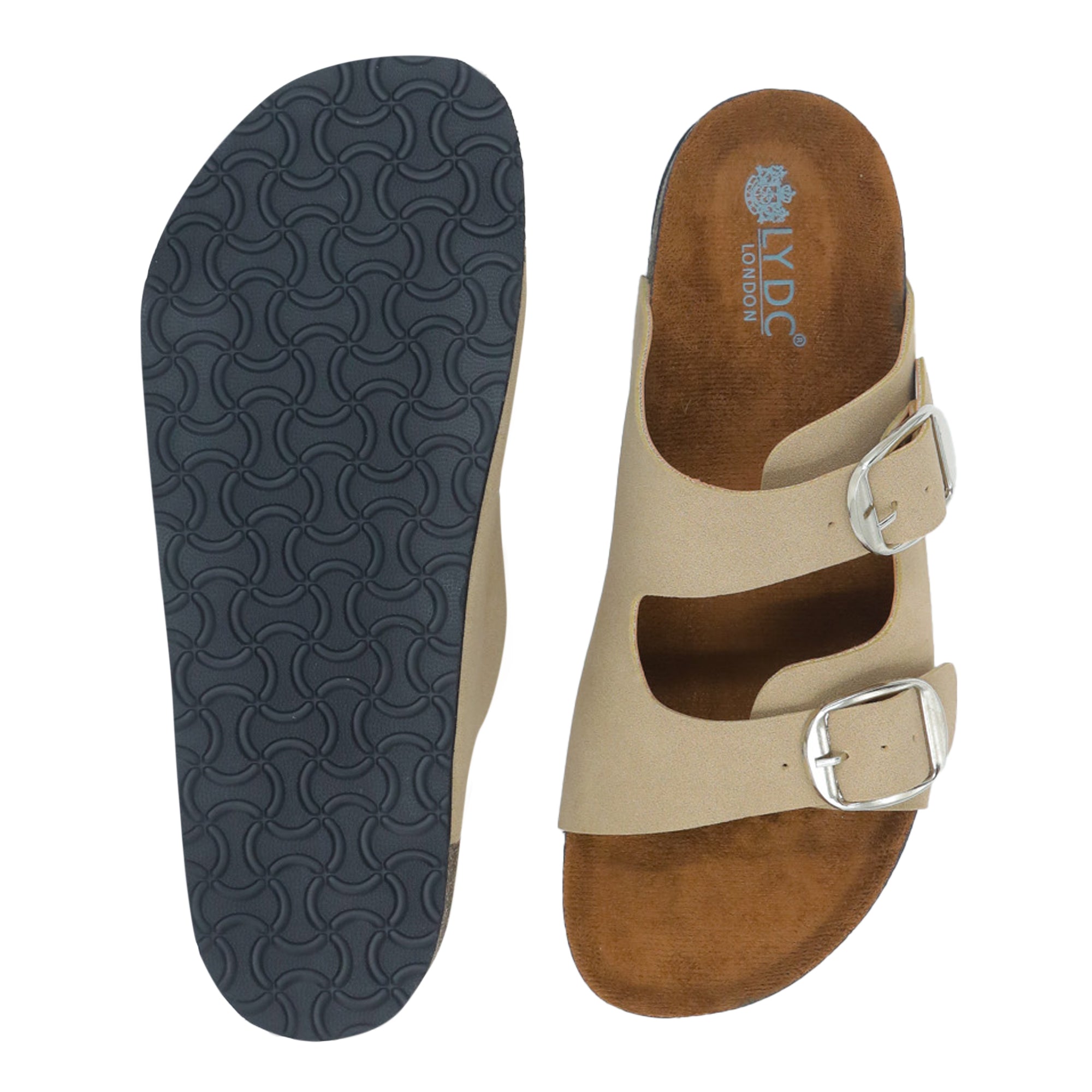 Women's Beige Suede Flat Sandals