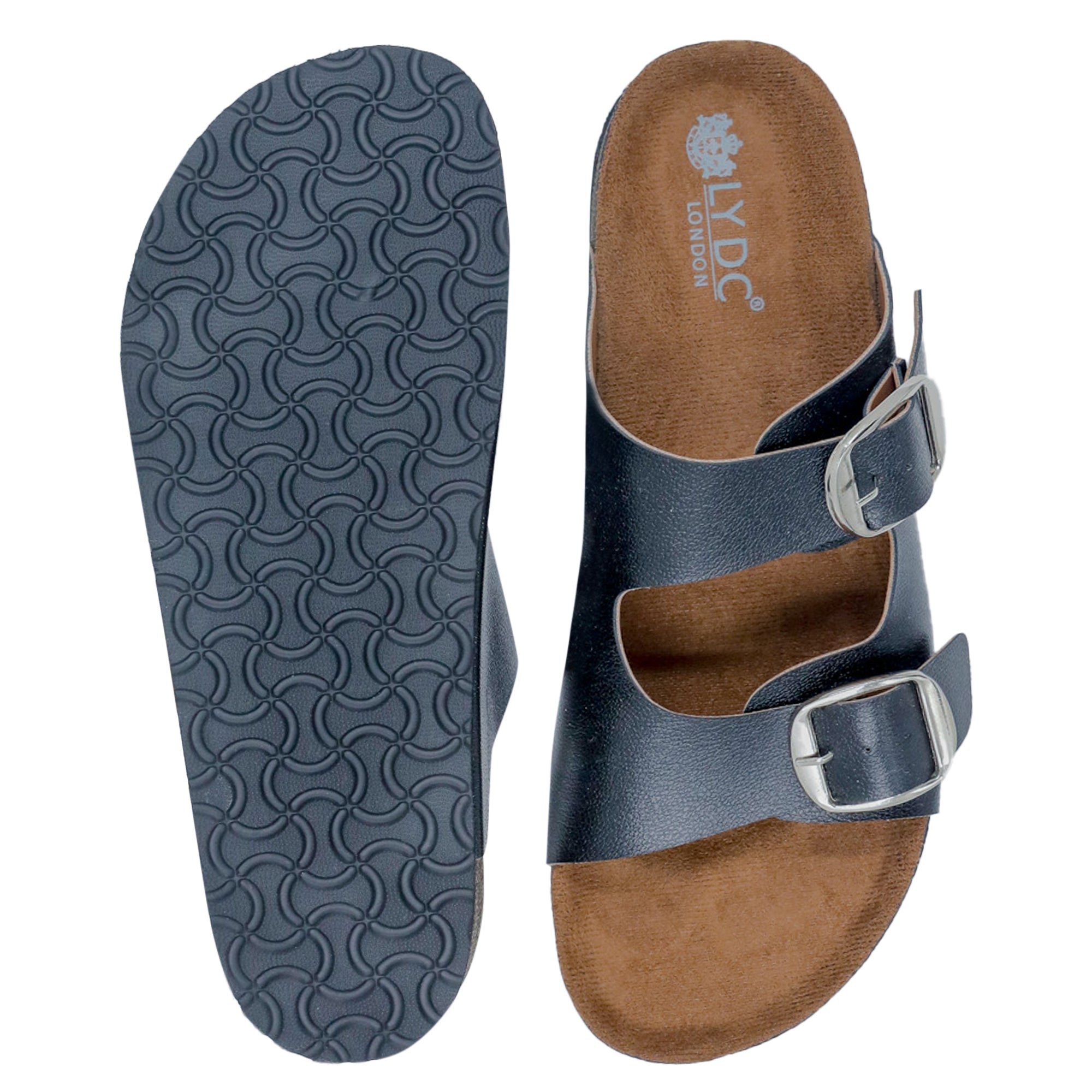 Women's Flat Sandals in Black Color