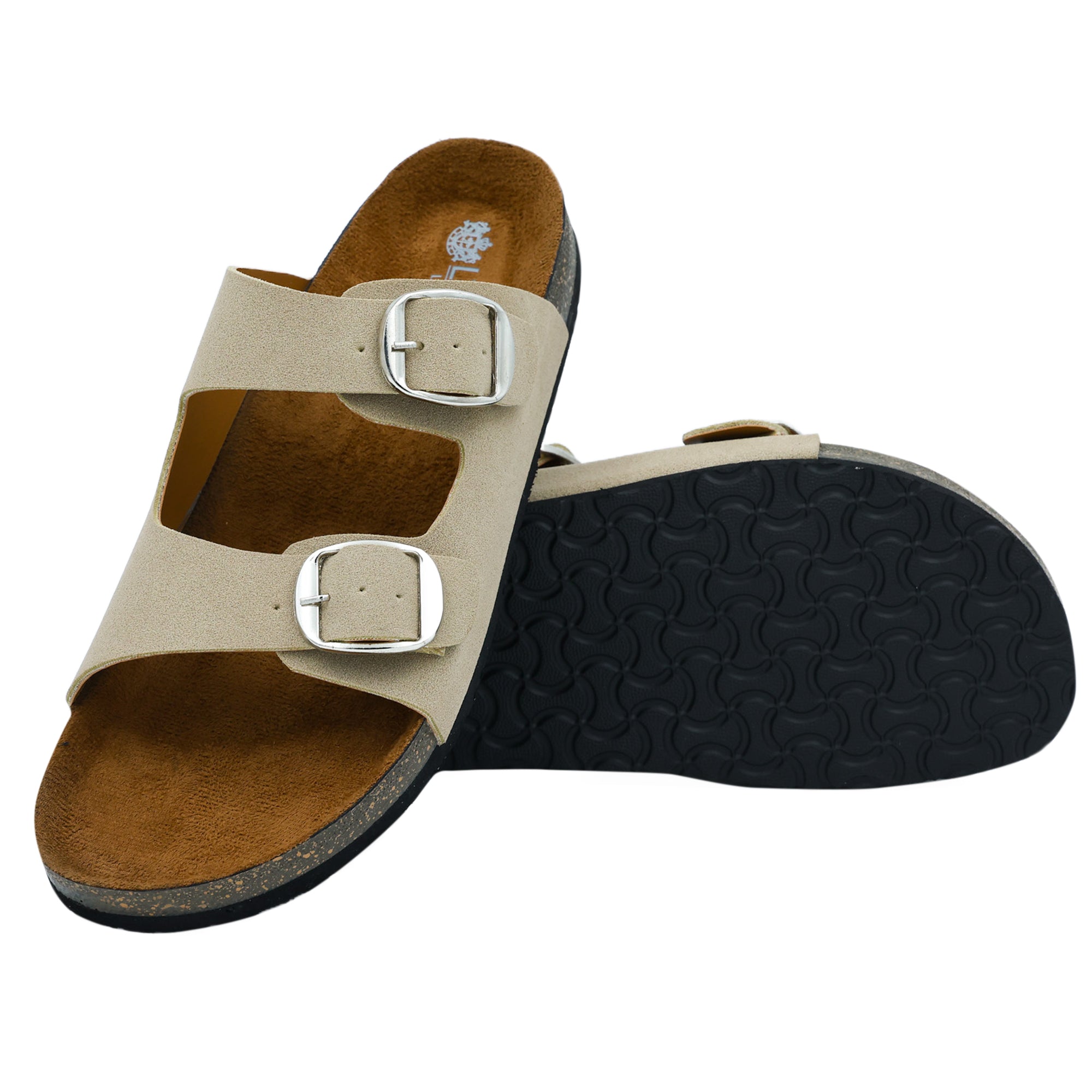 Women's Beige Suede Flat Sandals