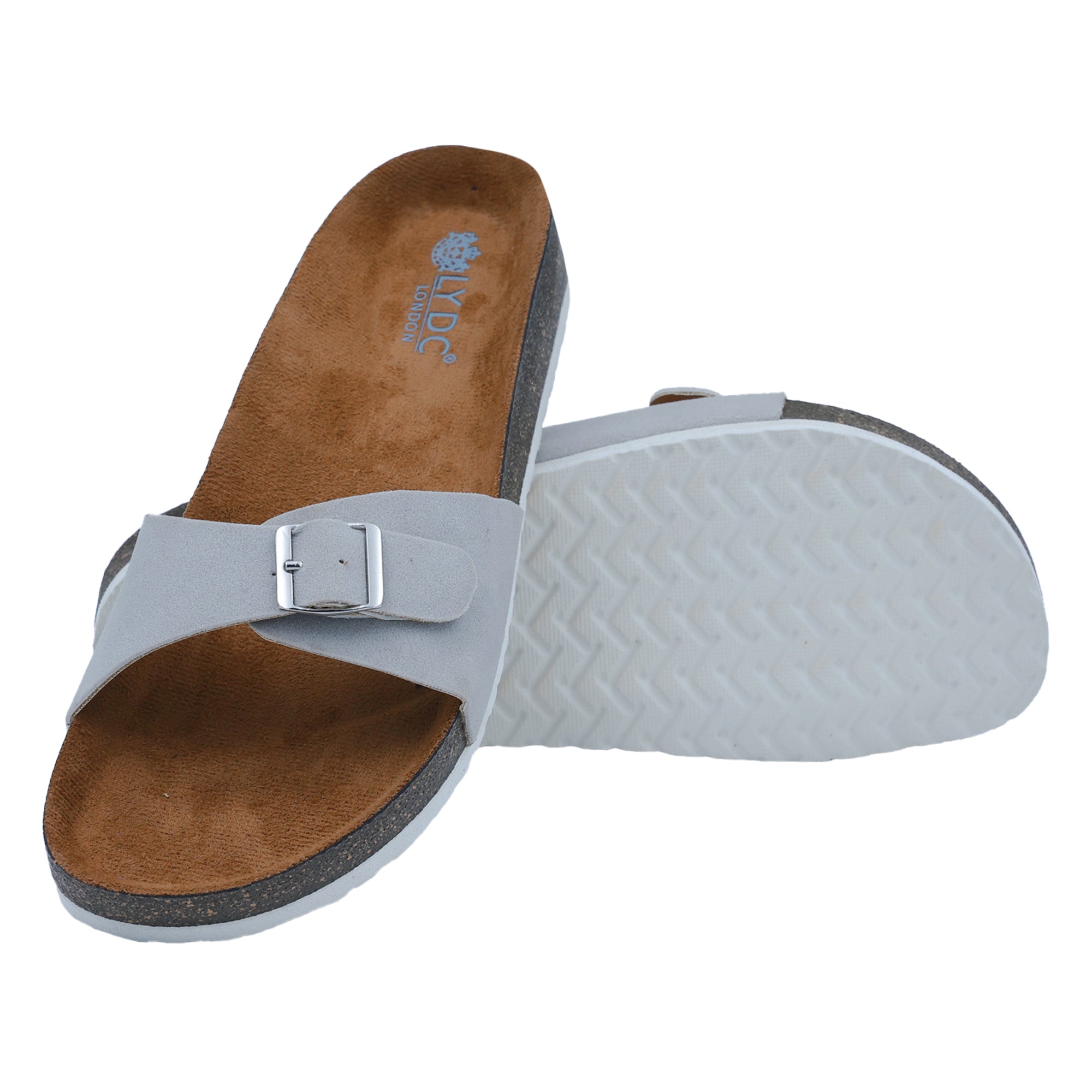 Grey Suede Sandals Women's Flat - Camden