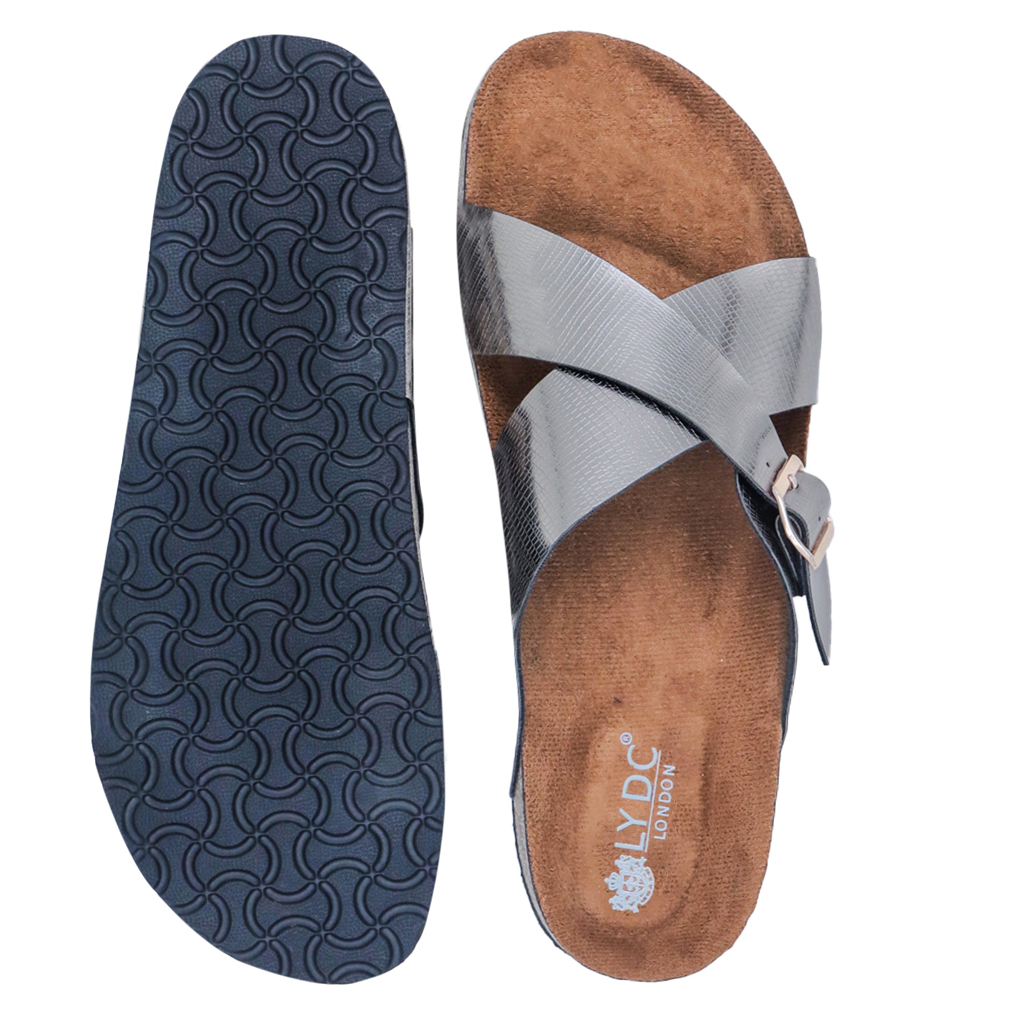 Gunmetal Women's Flat Sandal