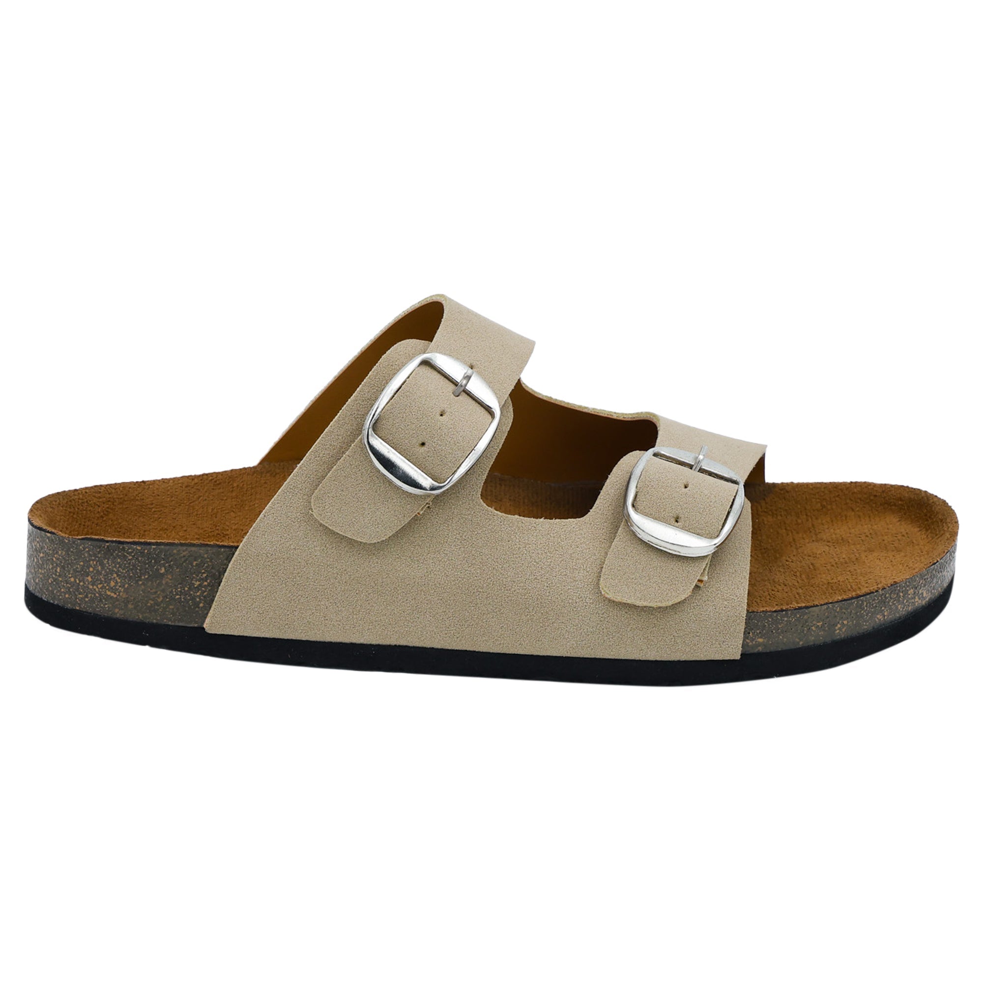 Women's Beige Suede Flat Sandals