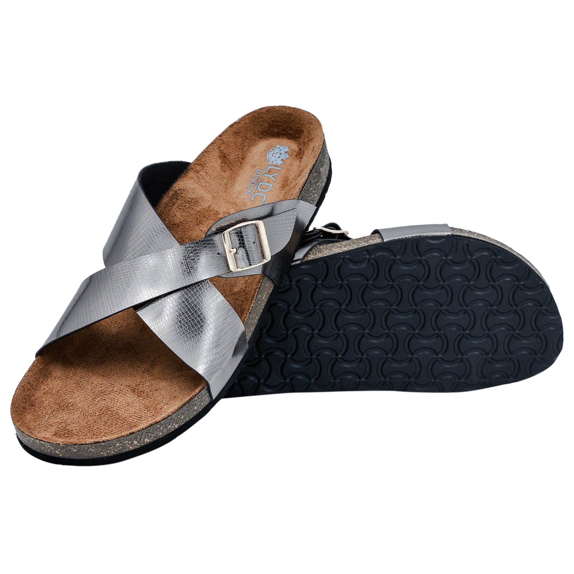 Gunmetal Women's Flat Sandal