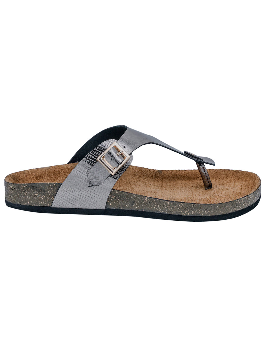 Gunmetal L Grain Sandals for Women - Regent