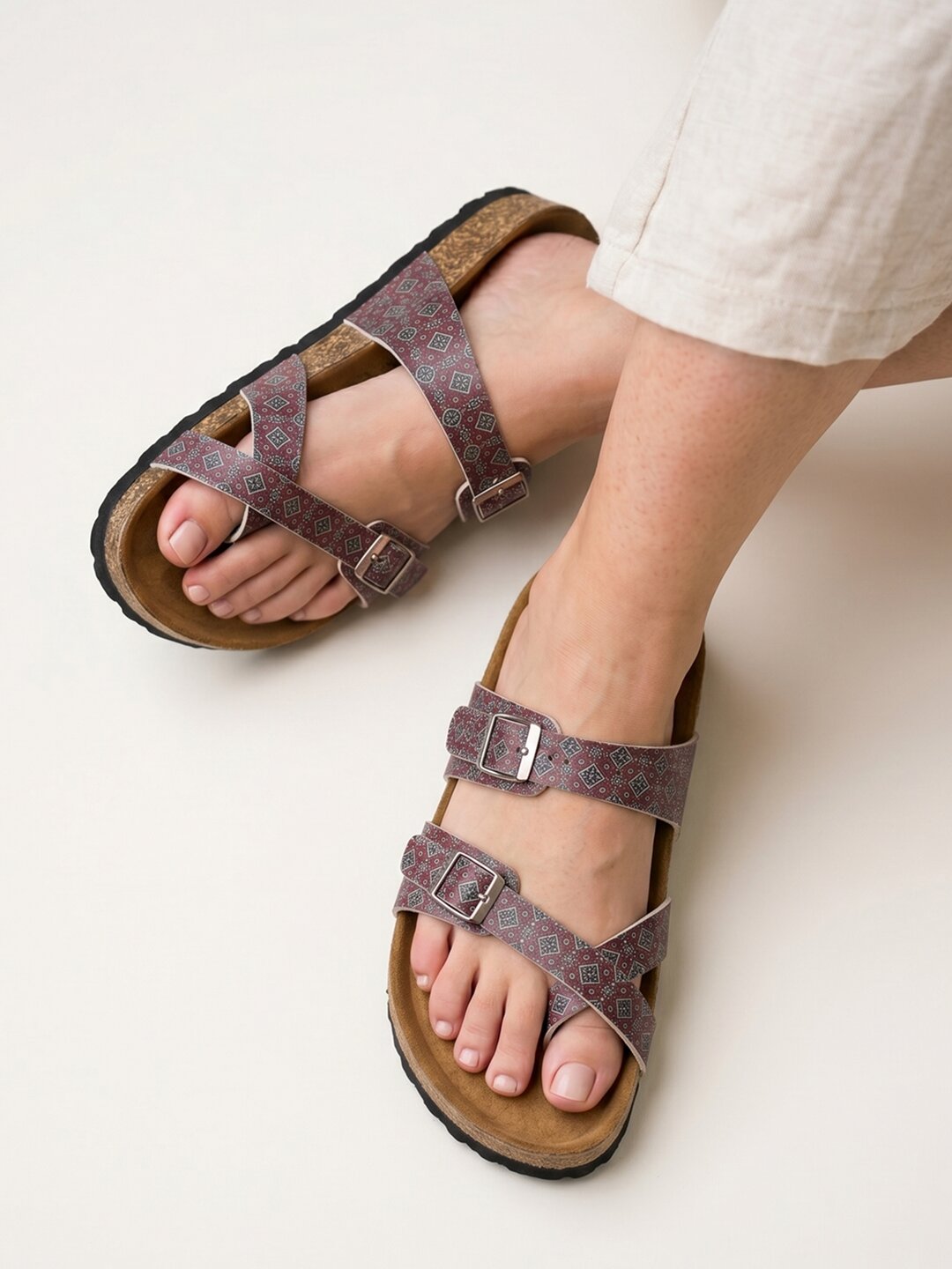 Women's Ajrak Print Fashion Sandals - Soho