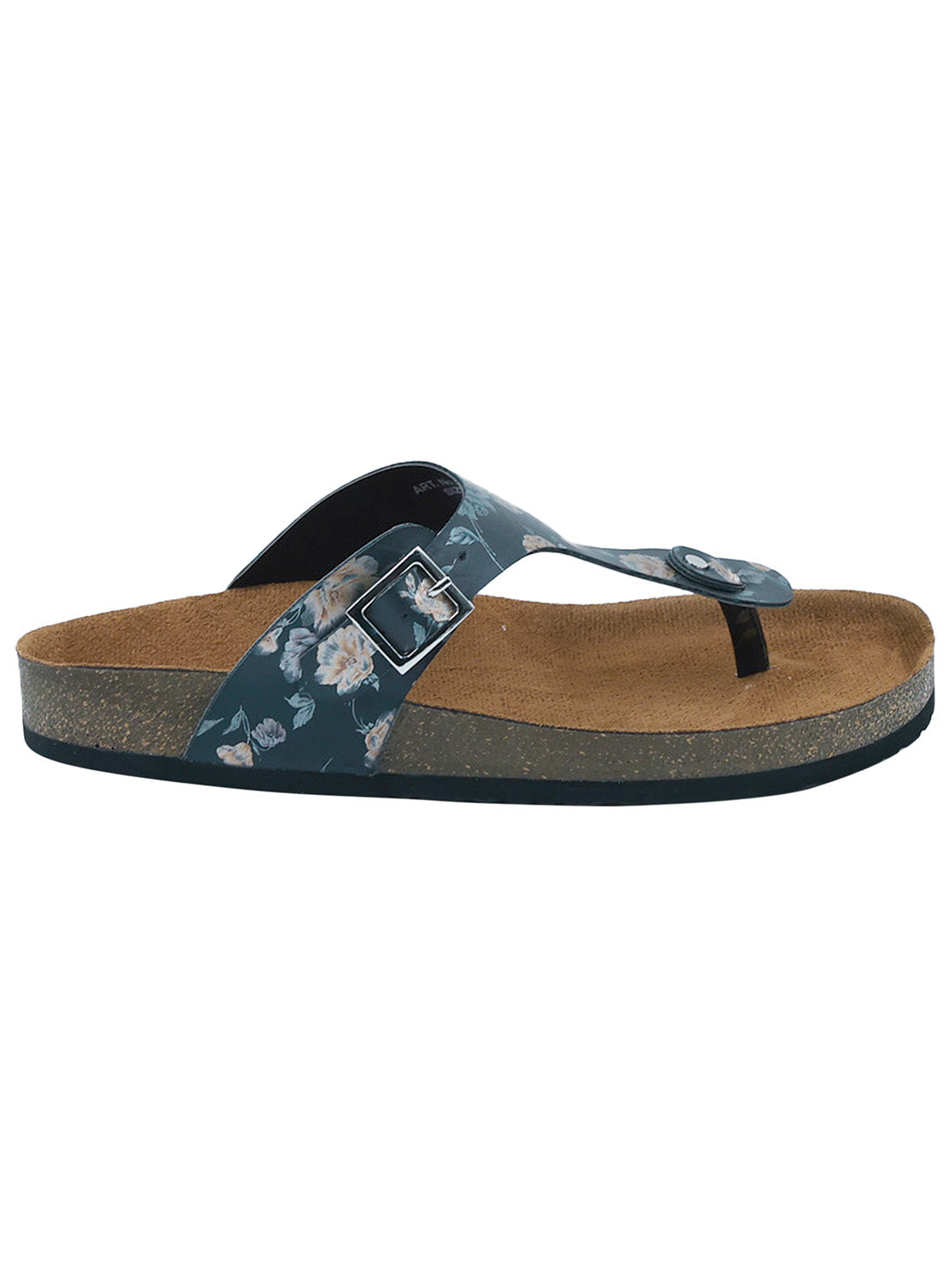 Black Flower Sandals for Women - Regent