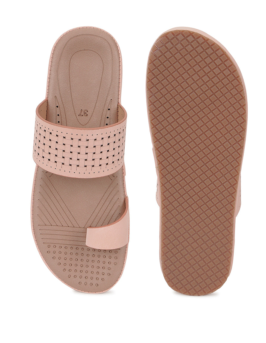 Peach Comfort Flats for women