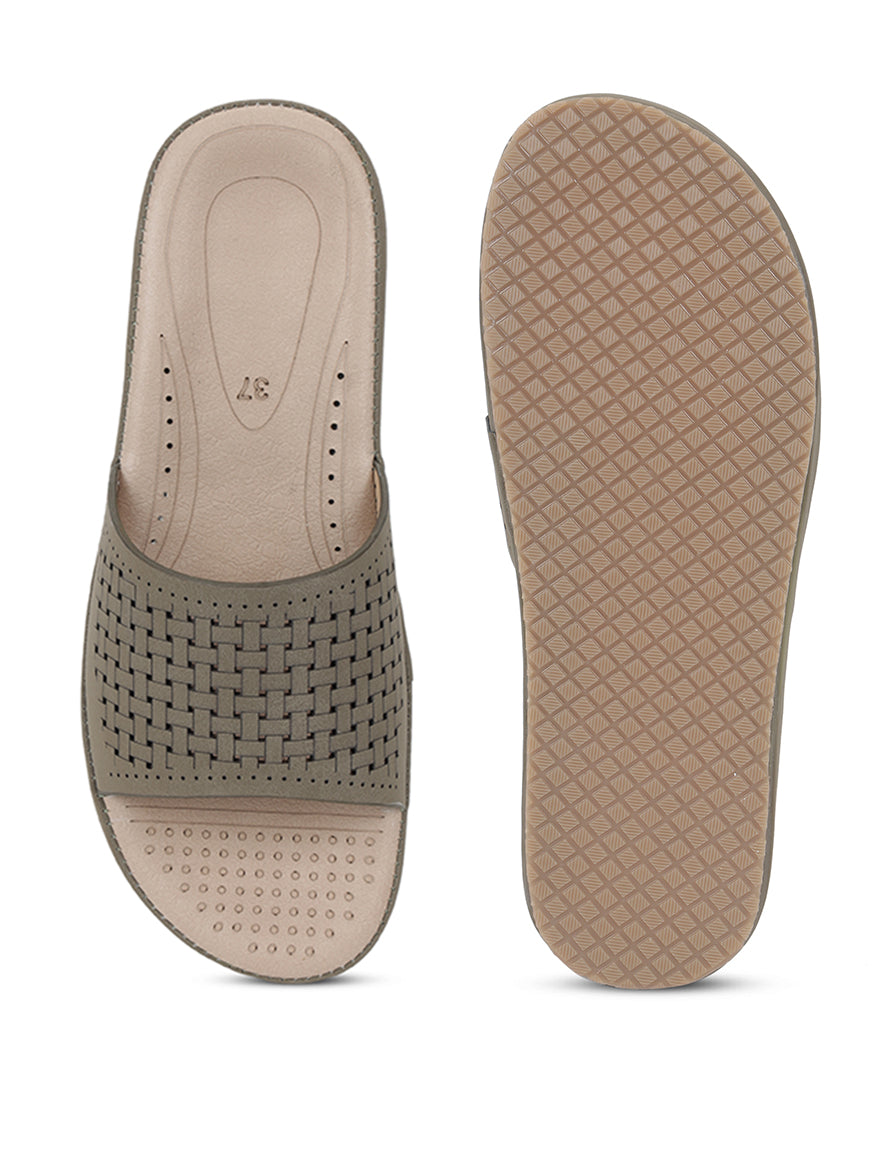 Olive Comfort Flats for women