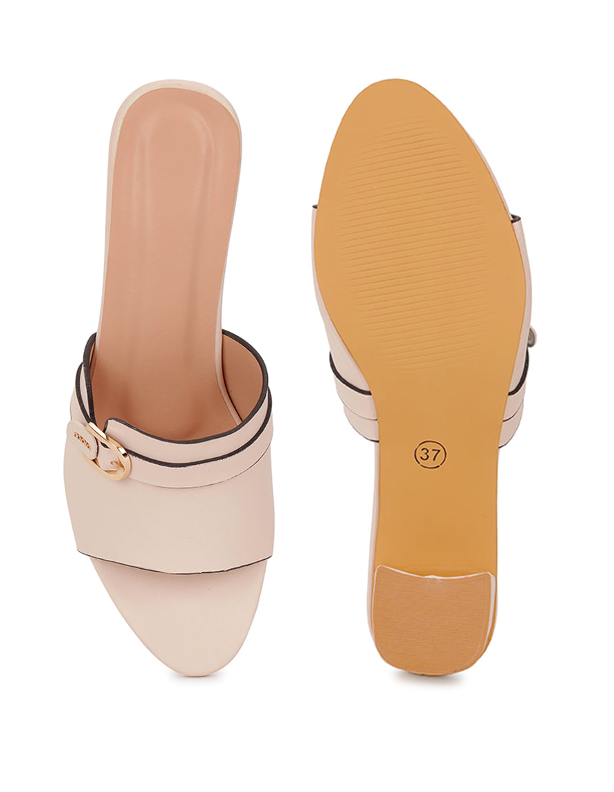 Beige Heels Sandals for Women