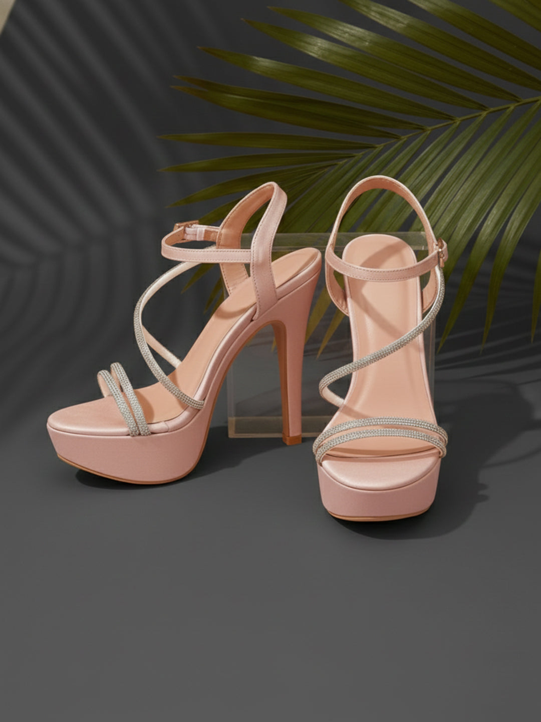 Rose Gold Stiletto Sandals for women