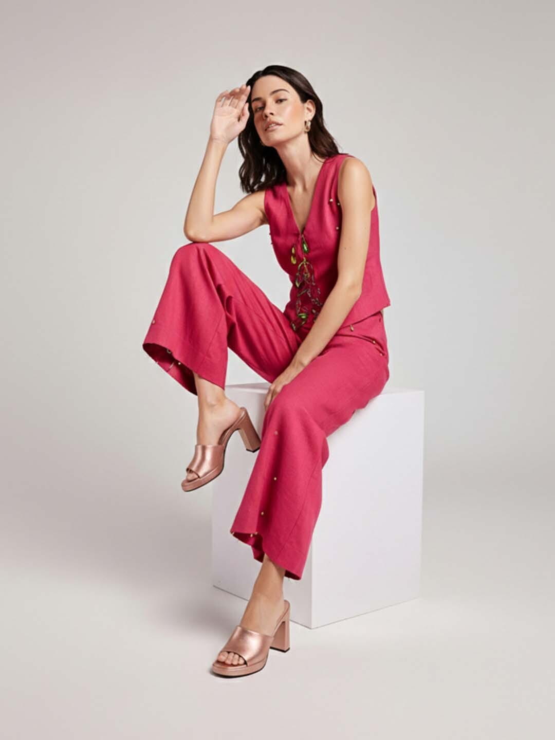 Rose Gold Mule Sandals for women
