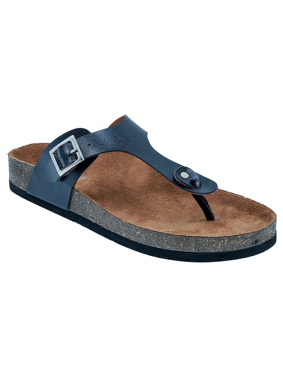 Black Plain Sandals for Women - Regent