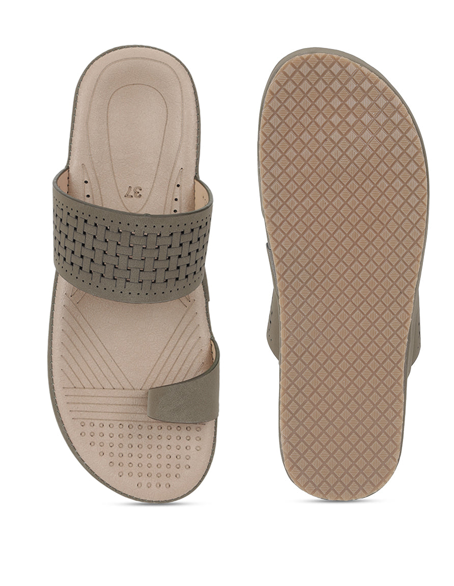 Olive Comfort Flats for women