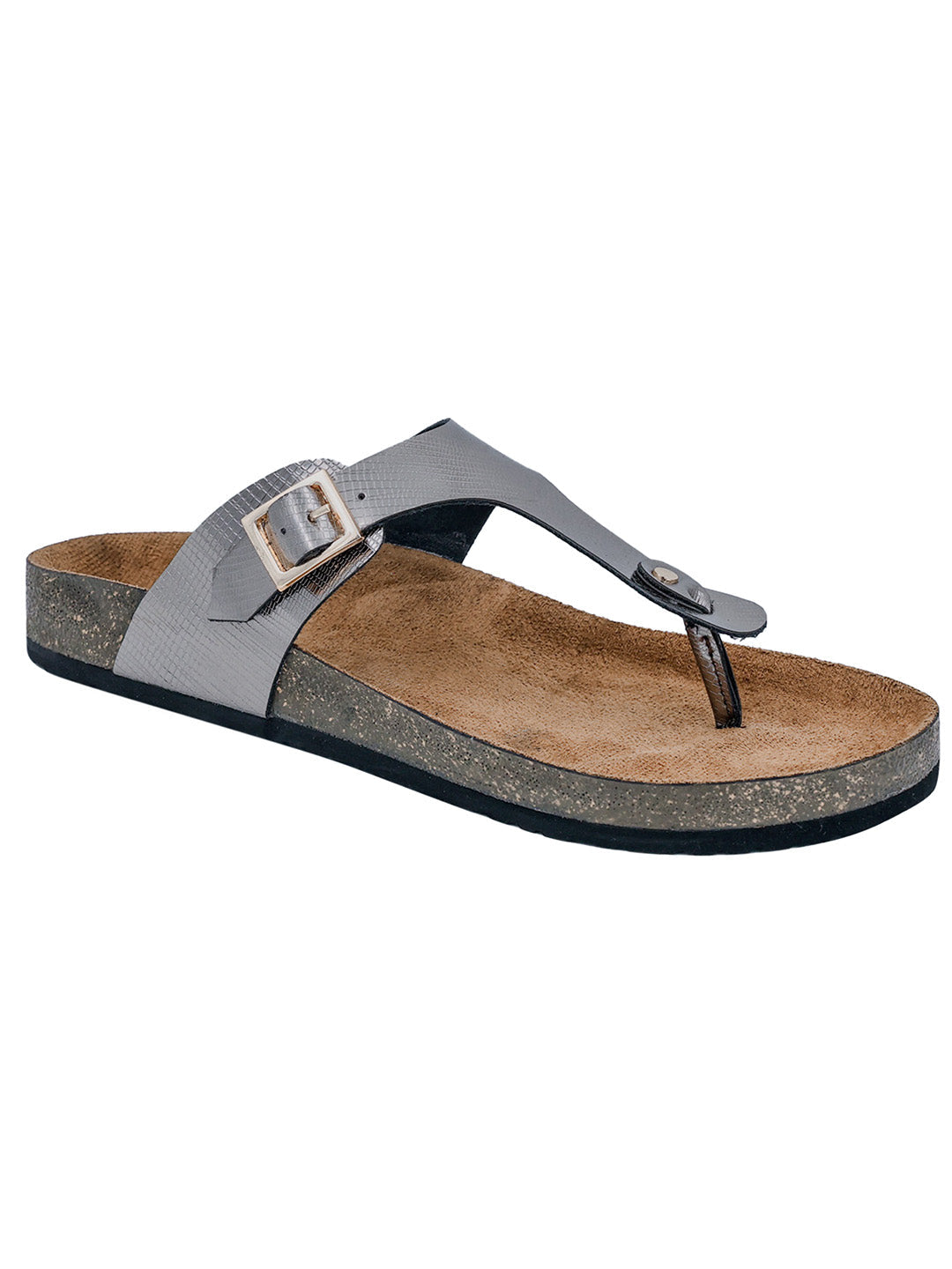 Gunmetal L Grain Sandals for Women - Regent