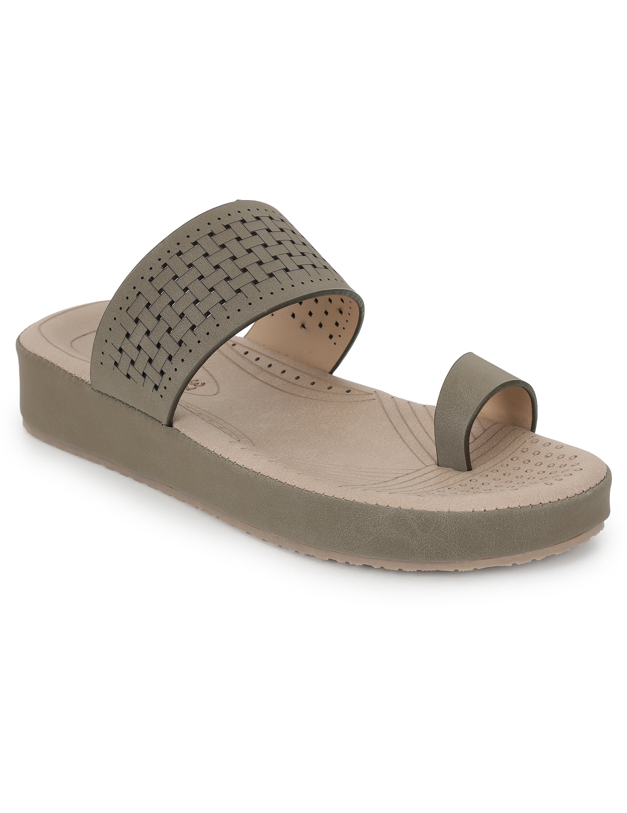 Olive Comfort Flats for women