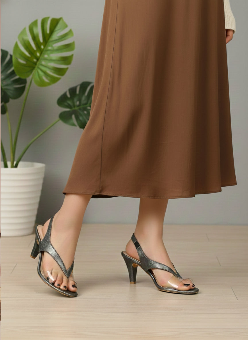 Rose Gold Block Heels Sandals for women