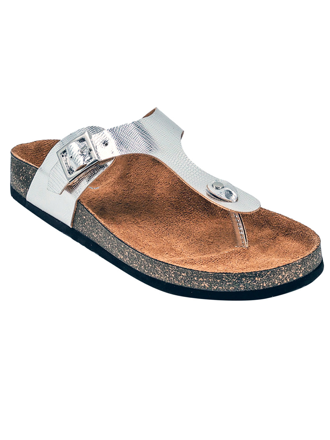 Silver L Grain Sandals for Women - Regent