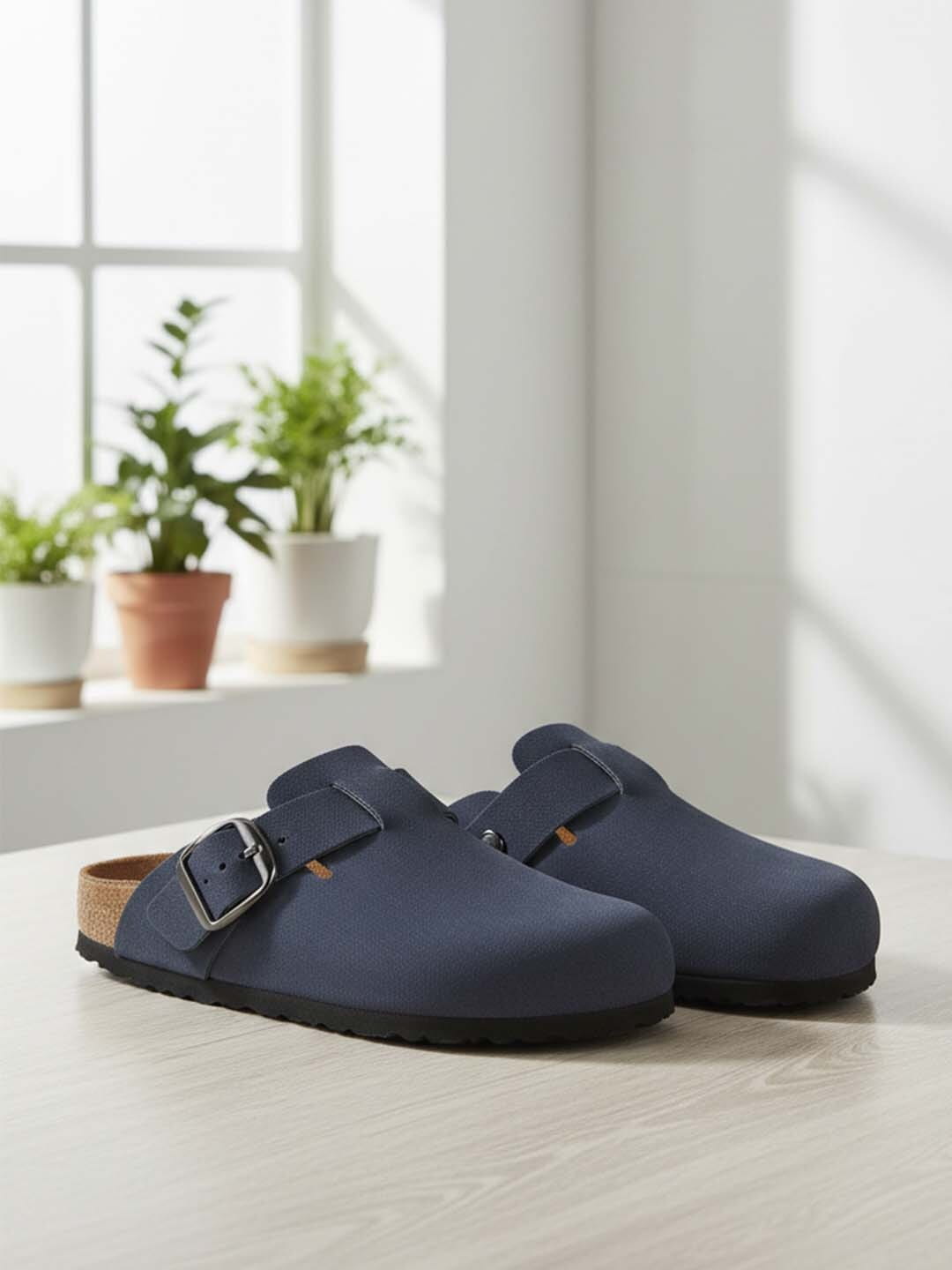Blue Suede Clogs for Women - Brixton