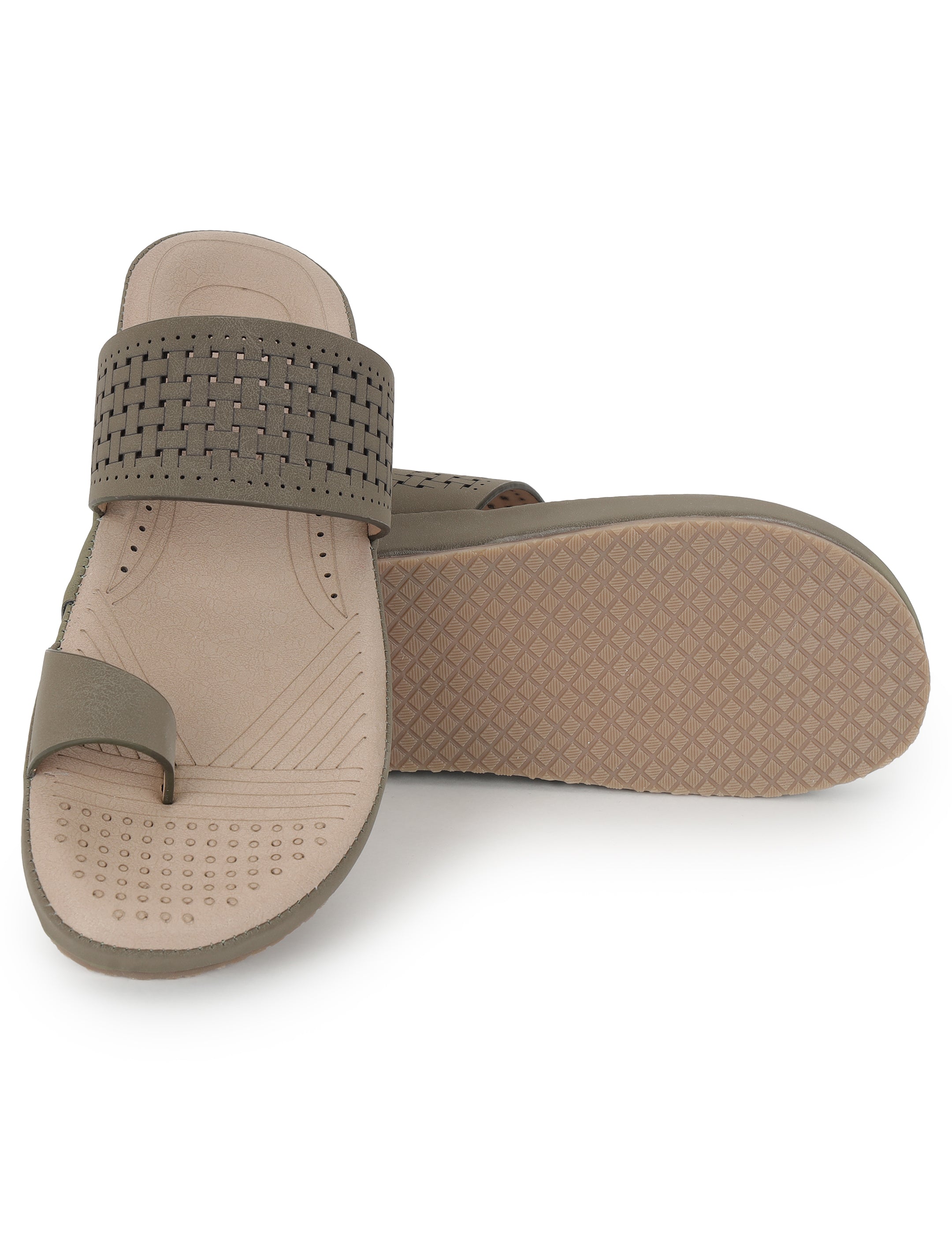 Olive Comfort Flats for women