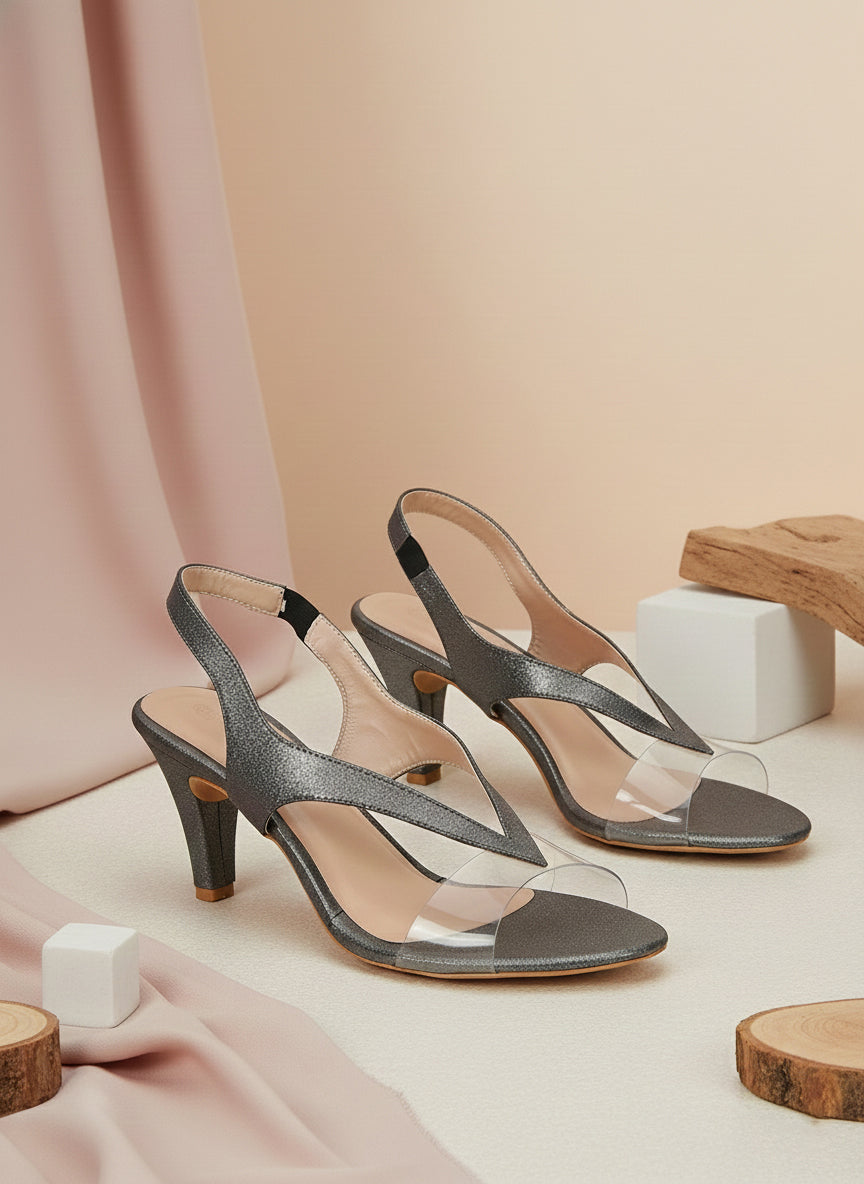 Rose Gold Block Heels Sandals for women