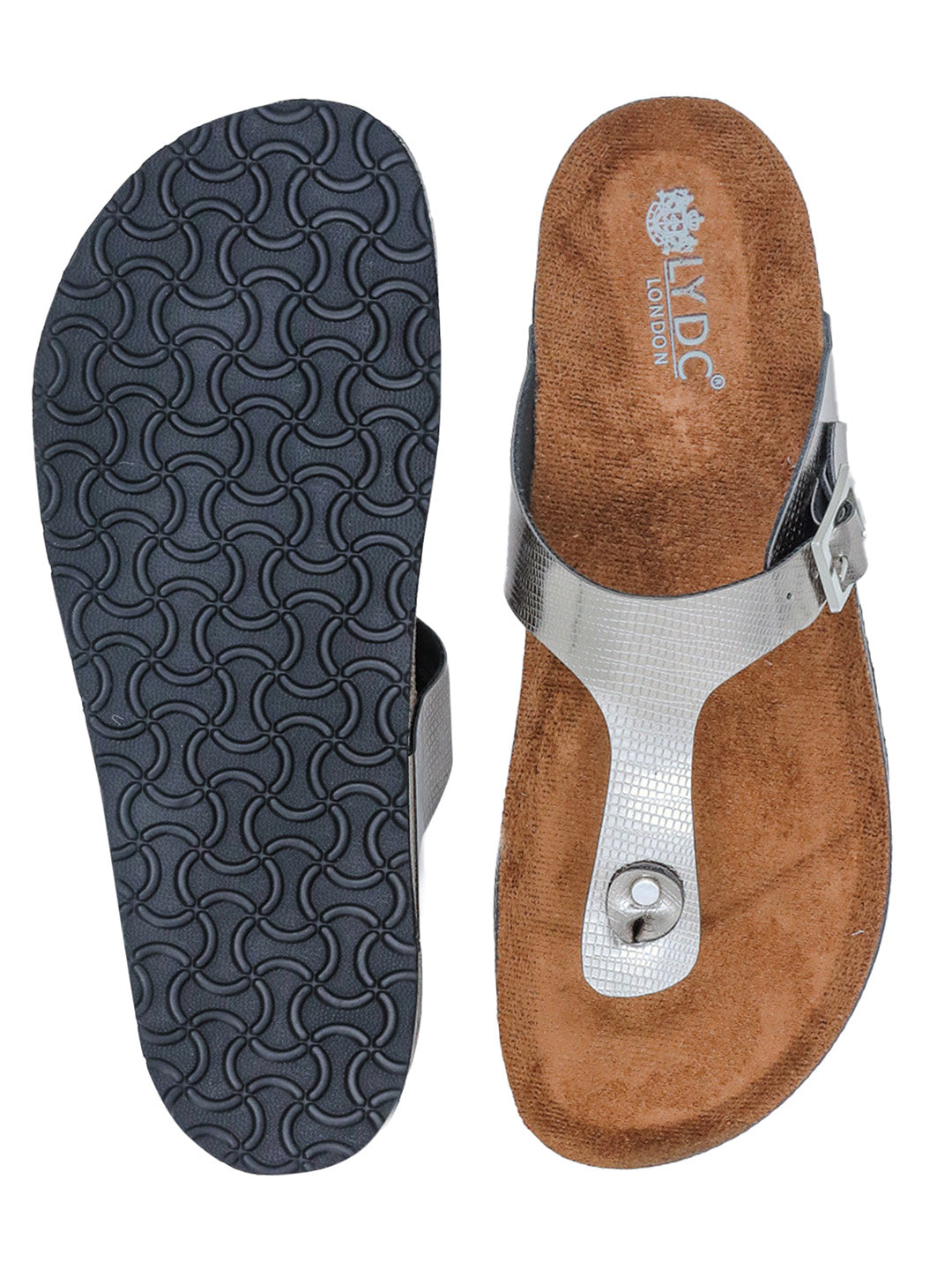 Gunmetal L Grain Sandals for Women - Regent