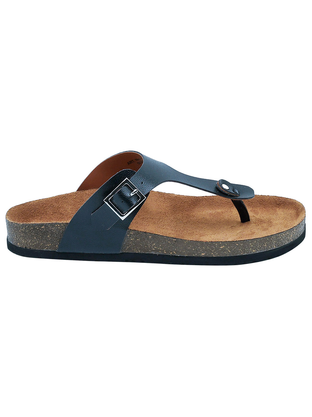 Black Plain Sandals for Women - Regent