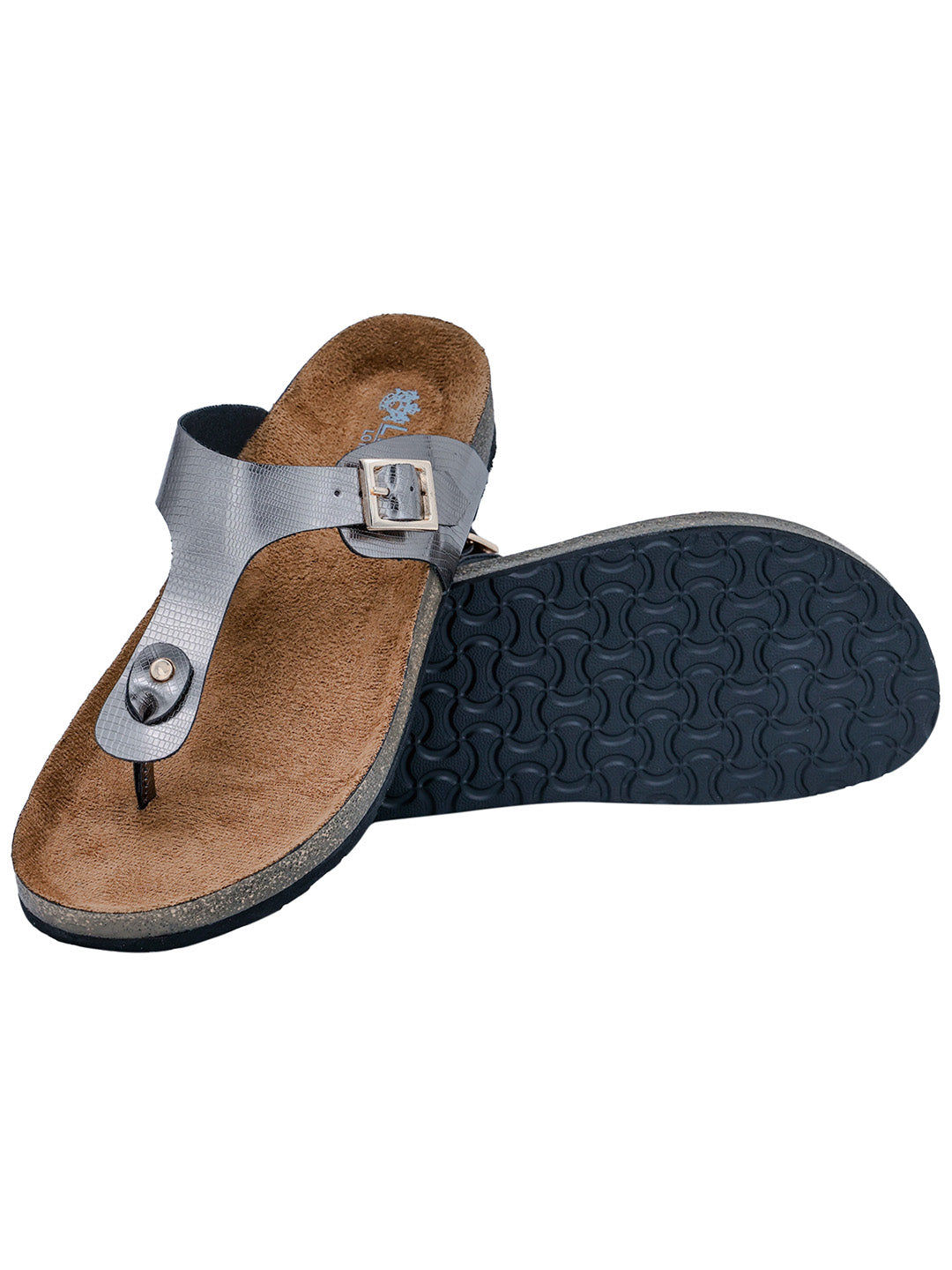 Gunmetal L Grain Sandals for Women - Regent