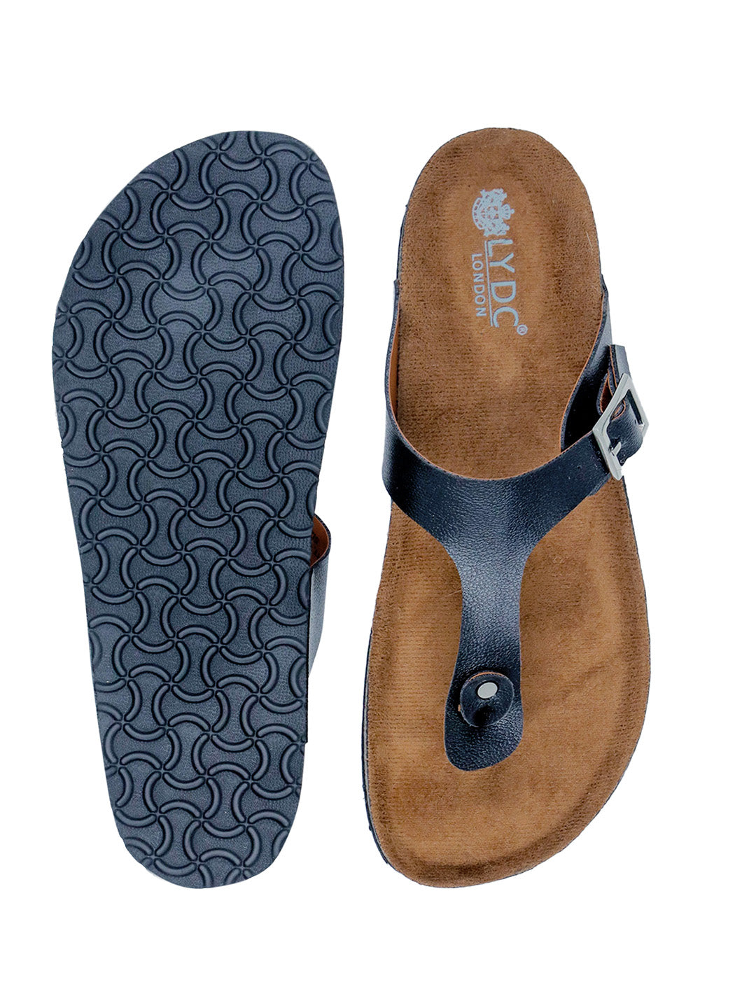 Black Plain Sandals for Women - Regent