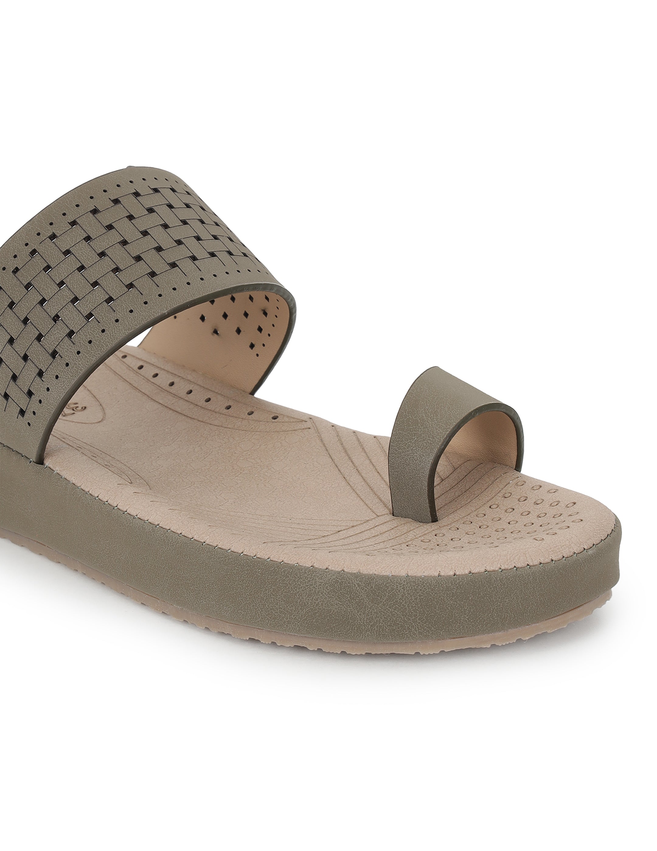 Olive Comfort Flats for women