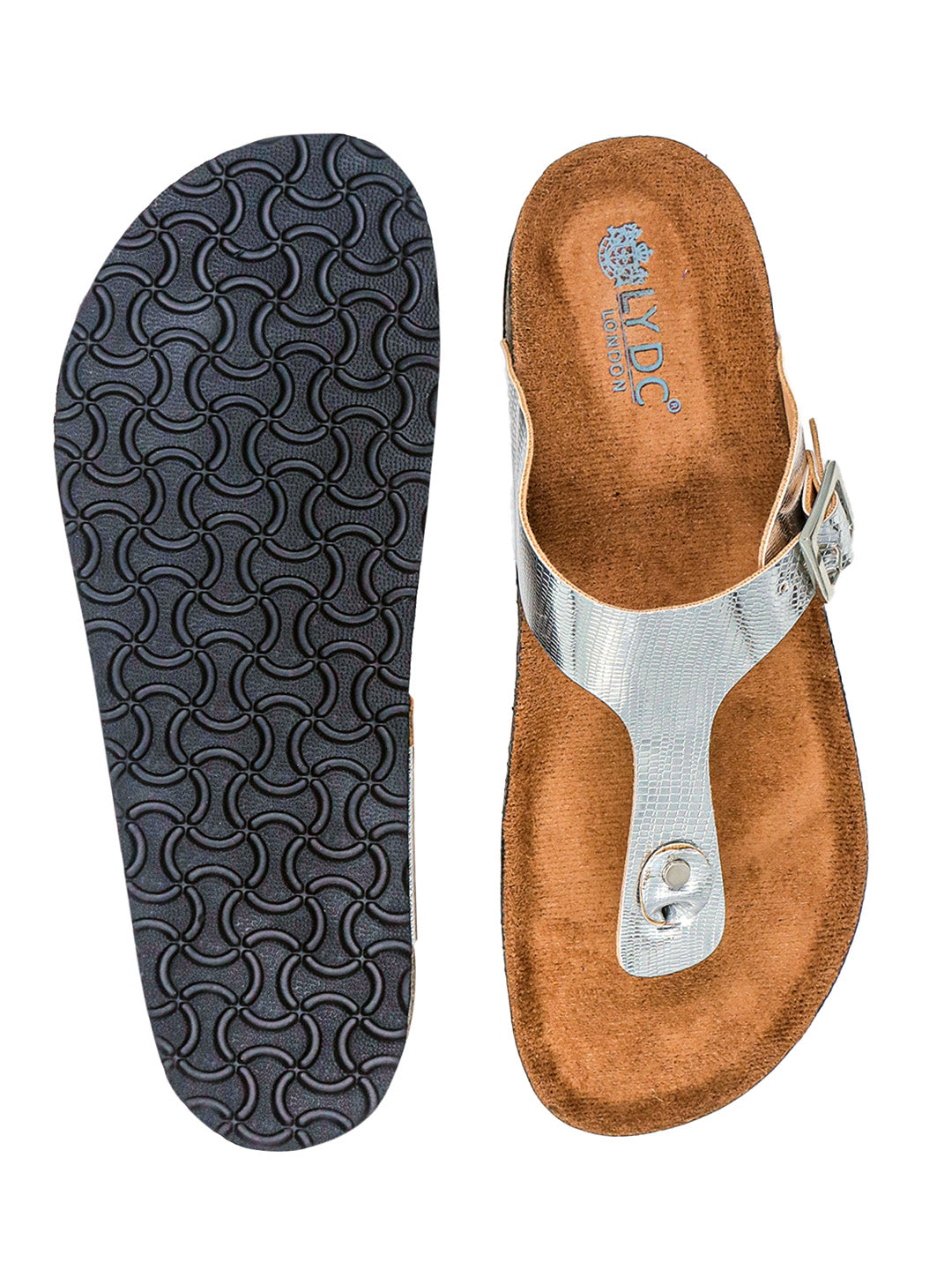 Silver L Grain Sandals for Women - Regent