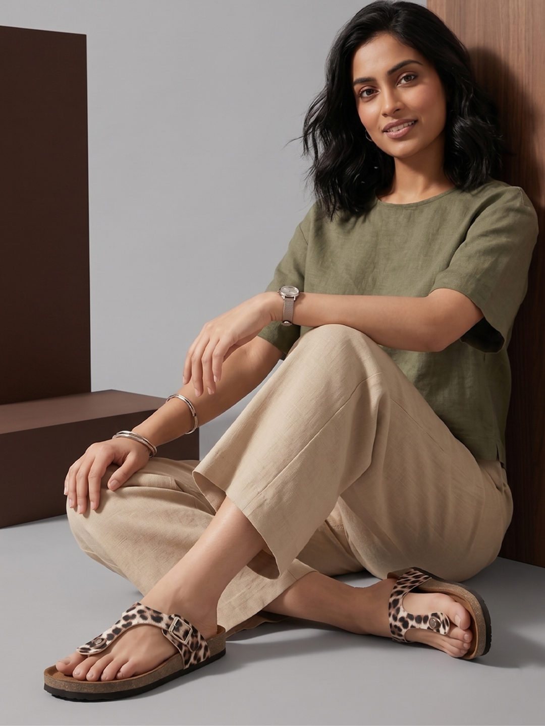 Leopard Print Sandals for Women - Regent