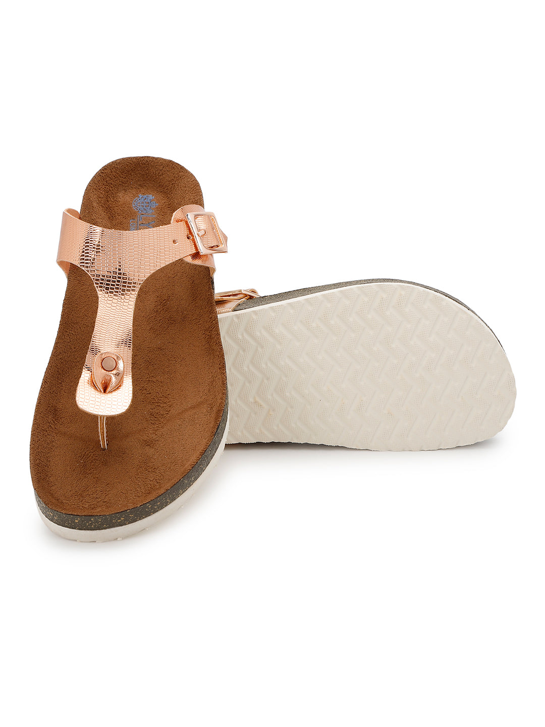 Rose gold L Grain Sandals for Women - Regent