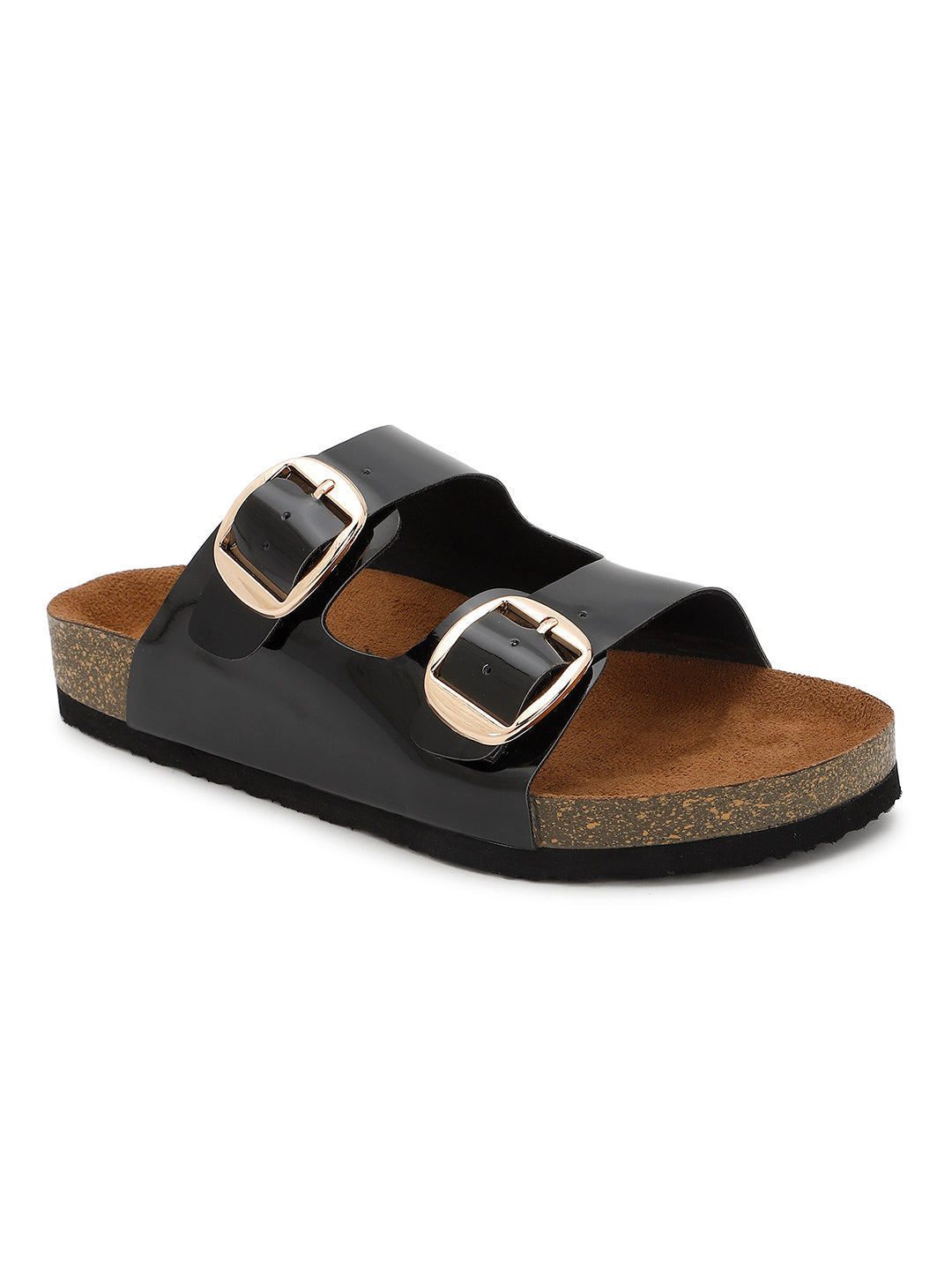 Black Patent Sandals for Women