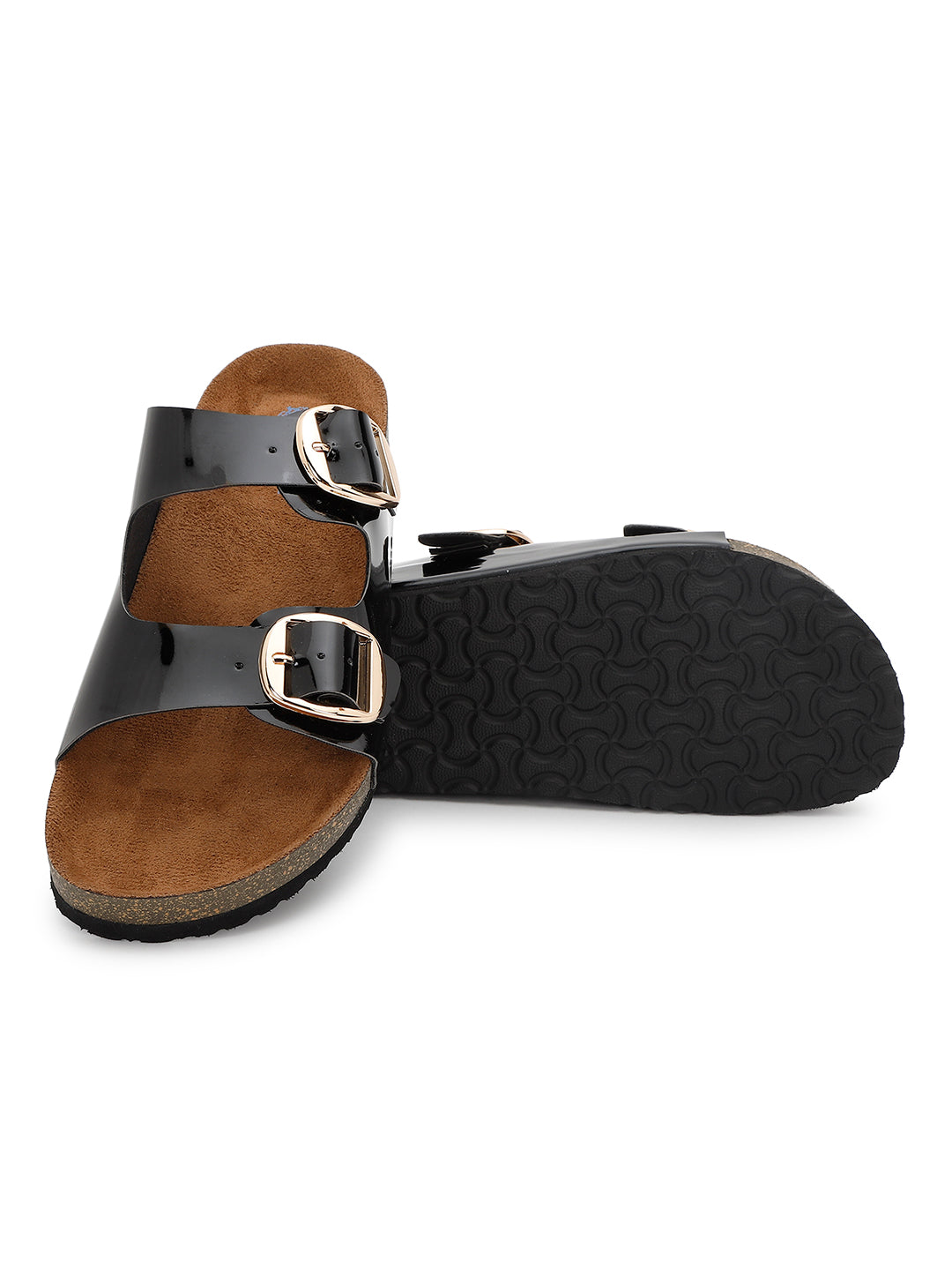 Black Patent Sandals for Women