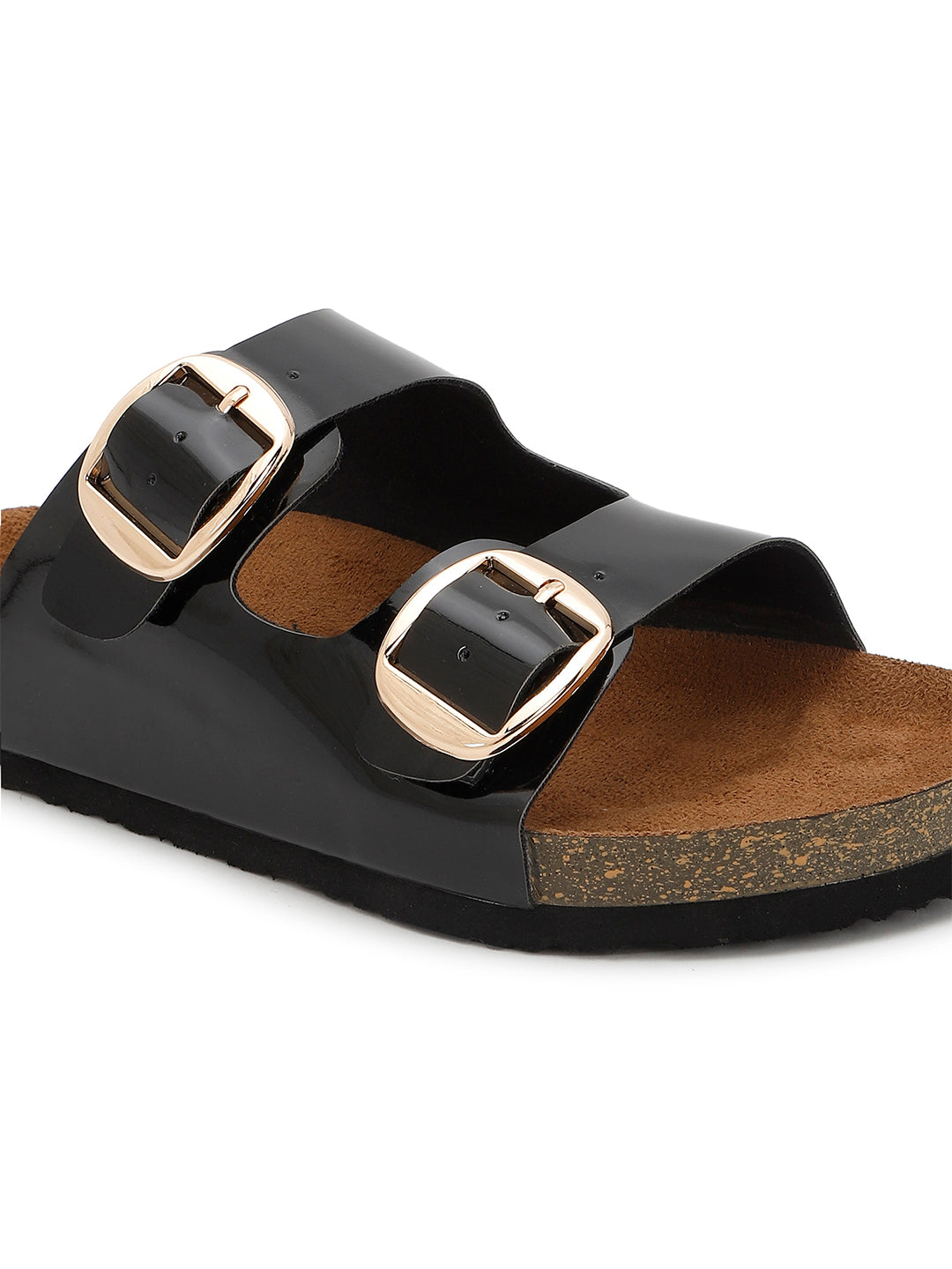 Black Patent Sandals for Women